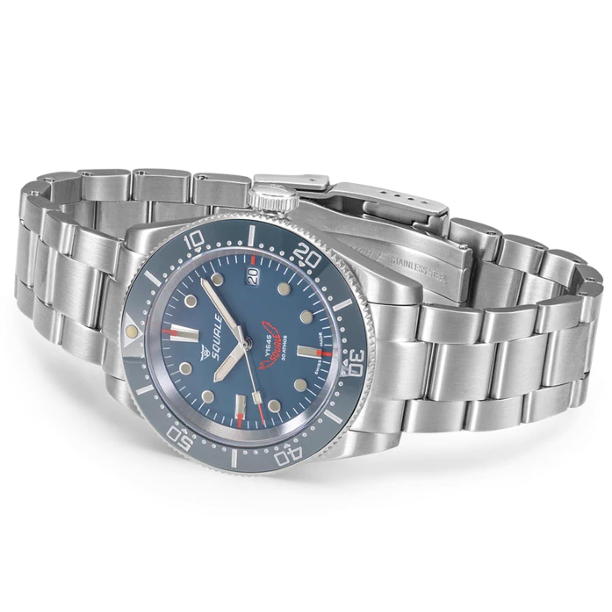 Squale 1545 Automatic Grey Dial Steel Strap Men’s Watch 1545GG.AC