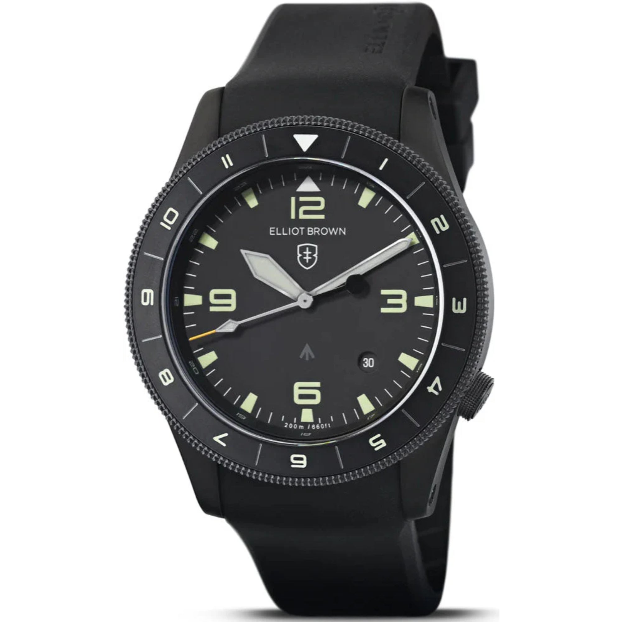 Elliot Brown Holton 12hr Black Dial Rubber Strap Men’s Watch 101-001-R06 12H