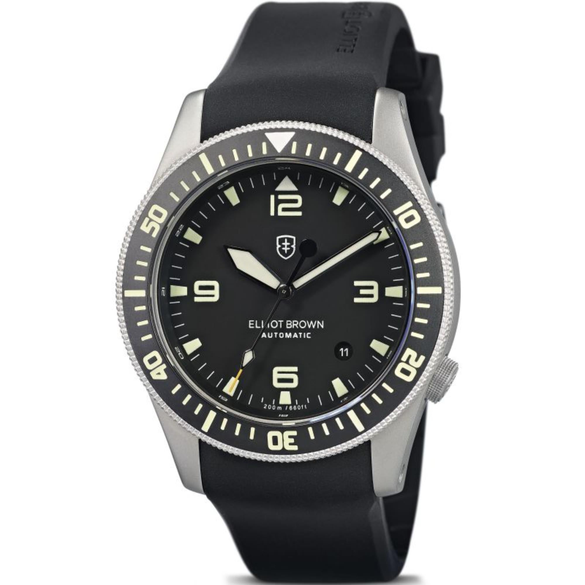 Elliot Brown Holton Automatic Black Dial Rubber Strap Men’s Watch 101-A11-R01