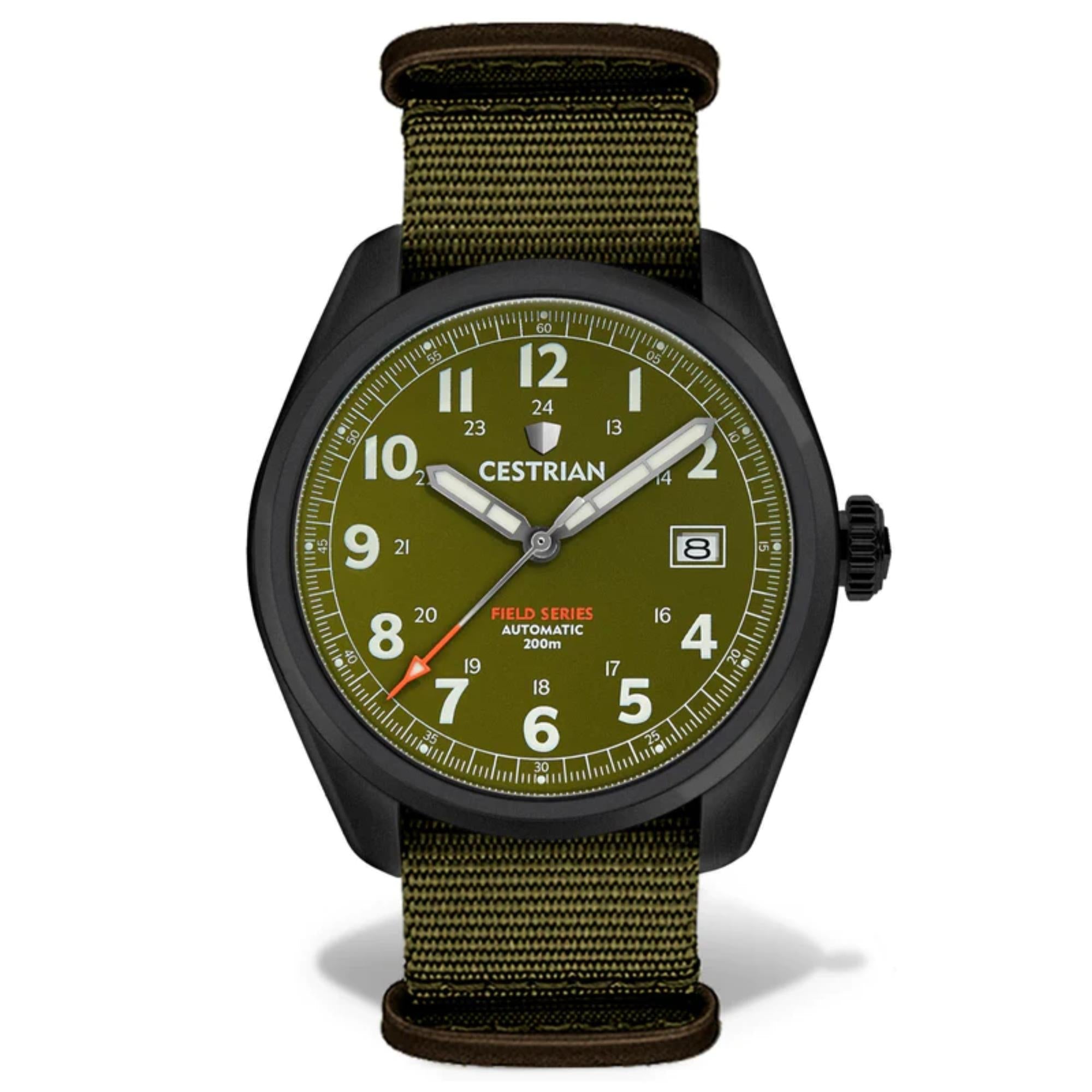 Cestrian Field Series Automatic Green Dial Green NATO Strap Men’s Watch CF321N5660