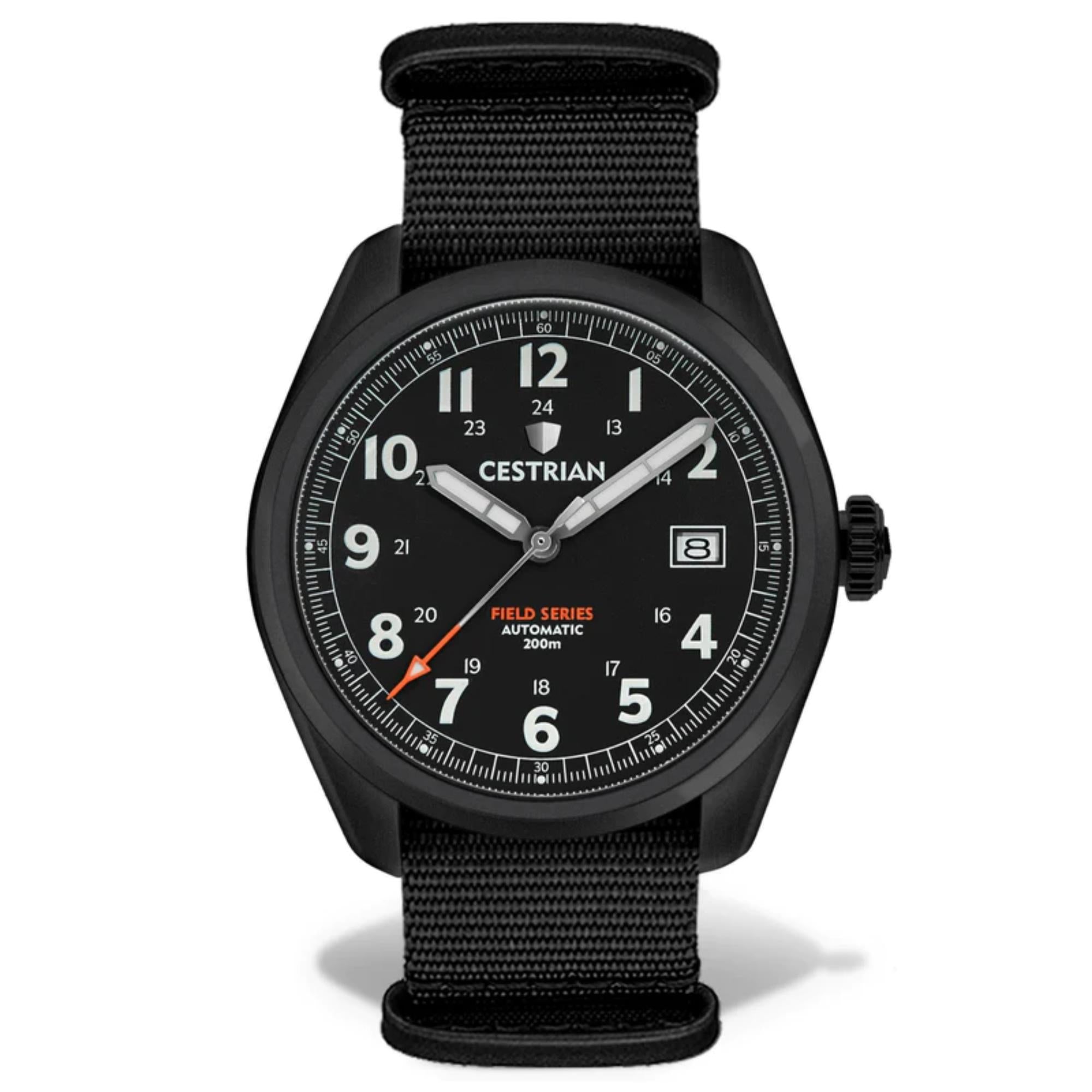 Cestrian Field Series Automatic Black Dial Black NATO Strap Men’s Watch CF121N5660