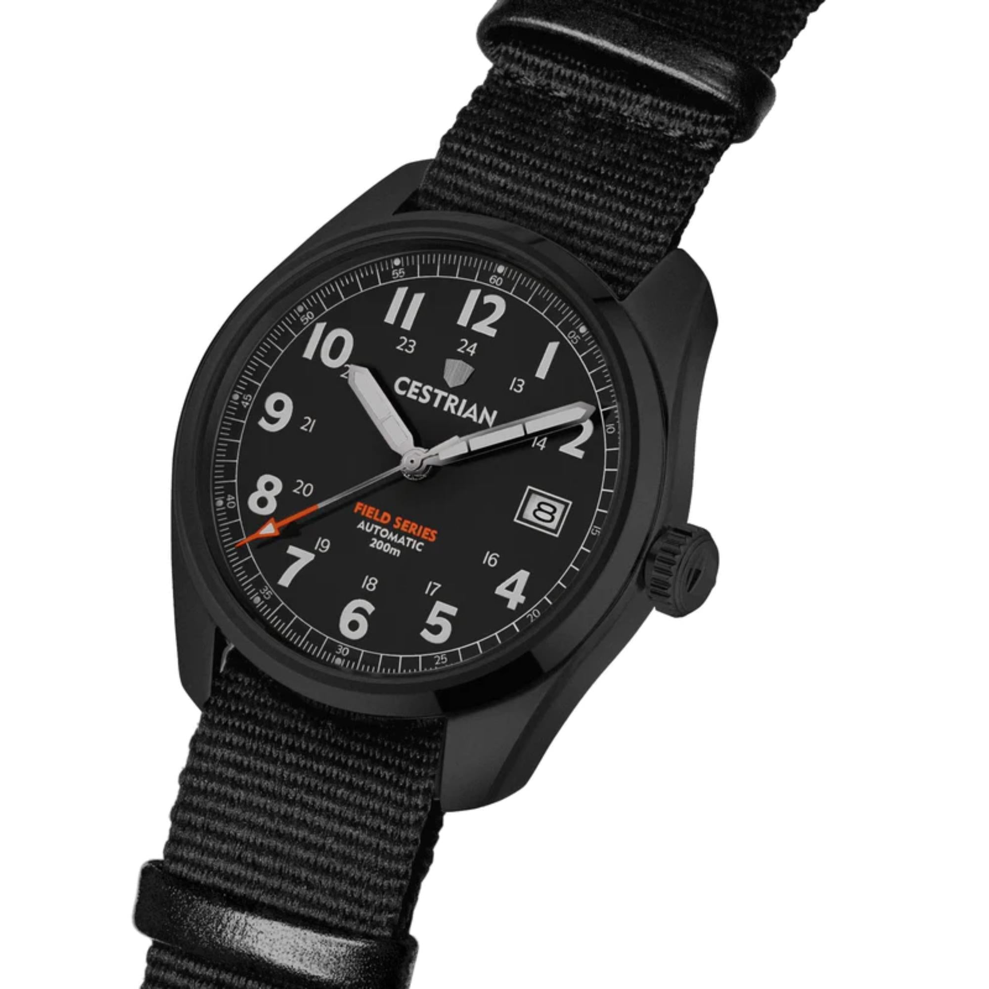 Cestrian Field Series Automatic Black Dial Black NATO Strap Men’s Watch CF121N5660