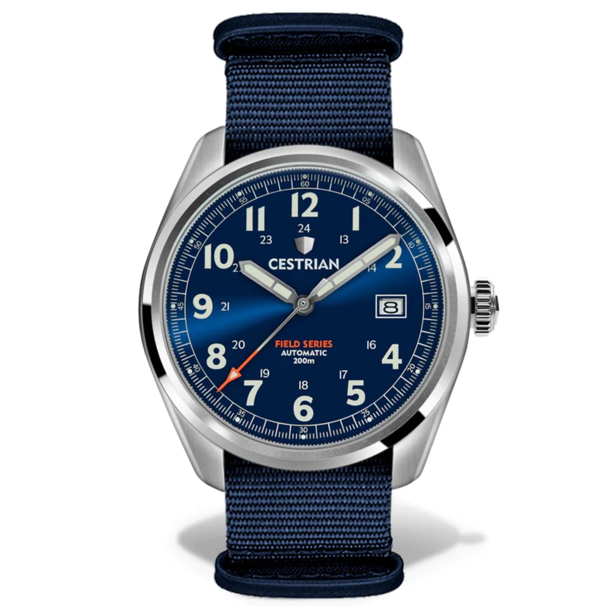 Cestrian Field Series Automatic Blue Dial Blue NATO Strap Men’s Watch CF221N0660