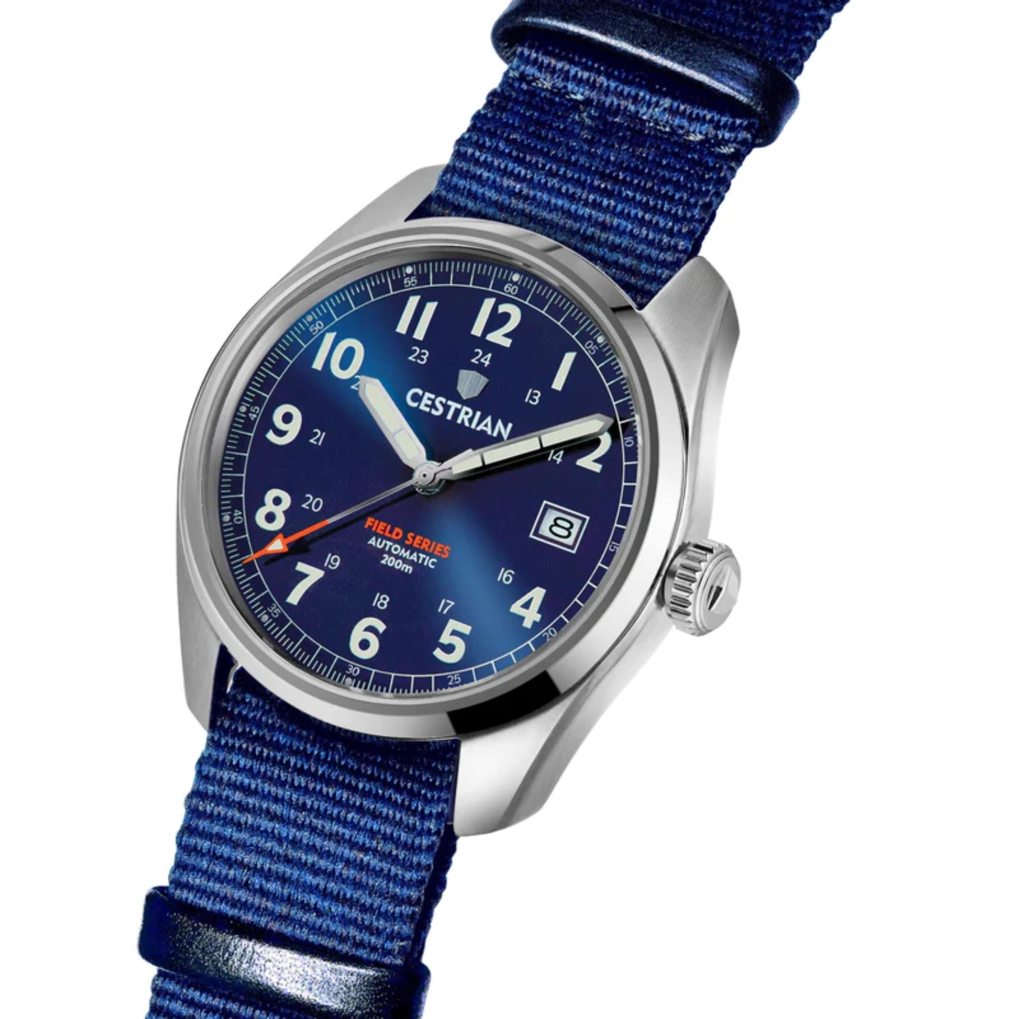Cestrian Field Series Automatic Blue Dial Blue NATO Strap Men’s Watch CF221N0660
