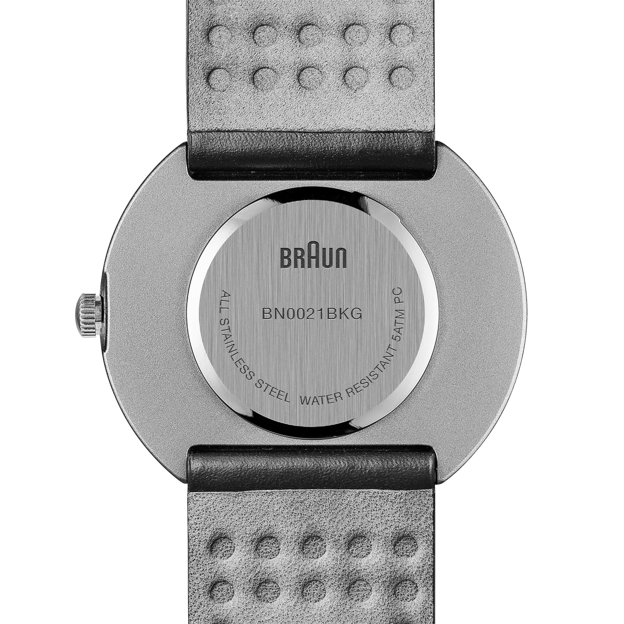 Braun Classic Quartz White Dial Black Leather Strap Men’s Watch BN0021BKG