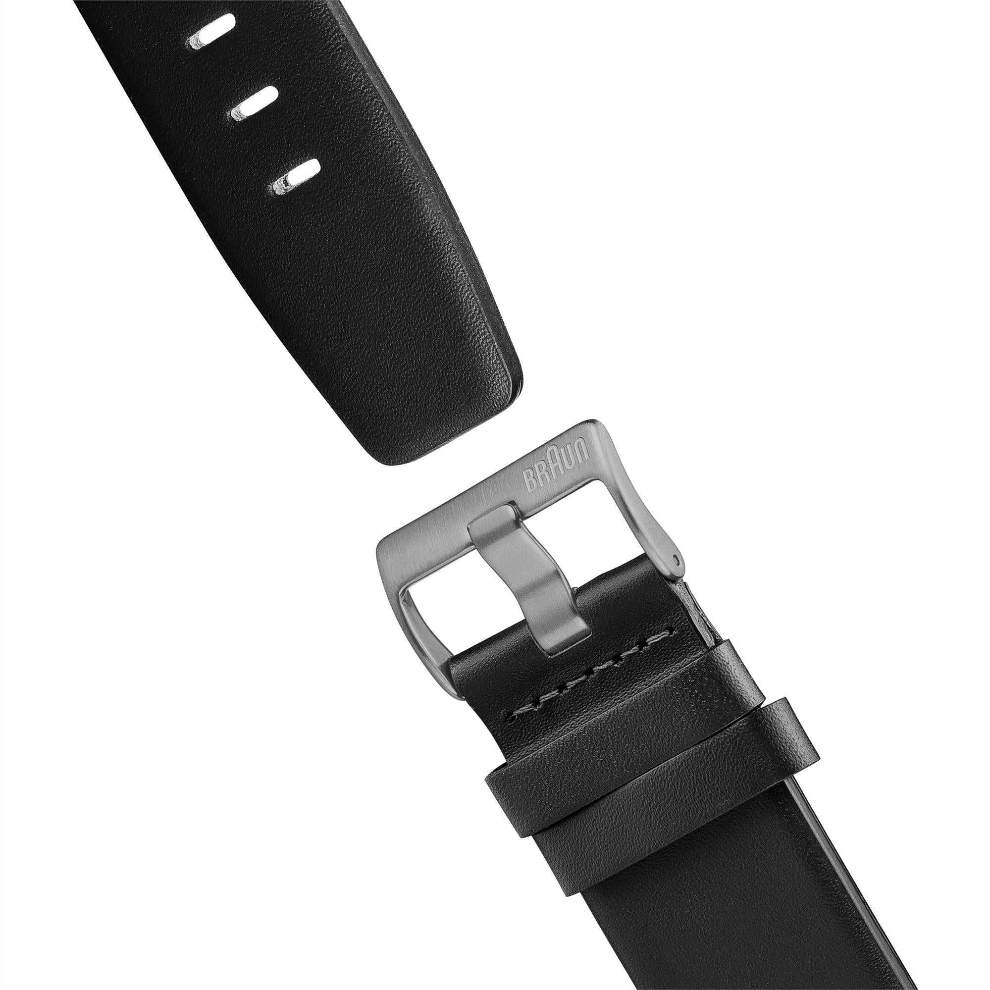 Braun Classic Quartz White Dial Black Leather Strap Men’s Watch BN0021BKG