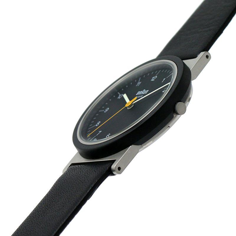 Braun Quartz Black Dial Black Leather Strap Men’s Watch AW10EVO