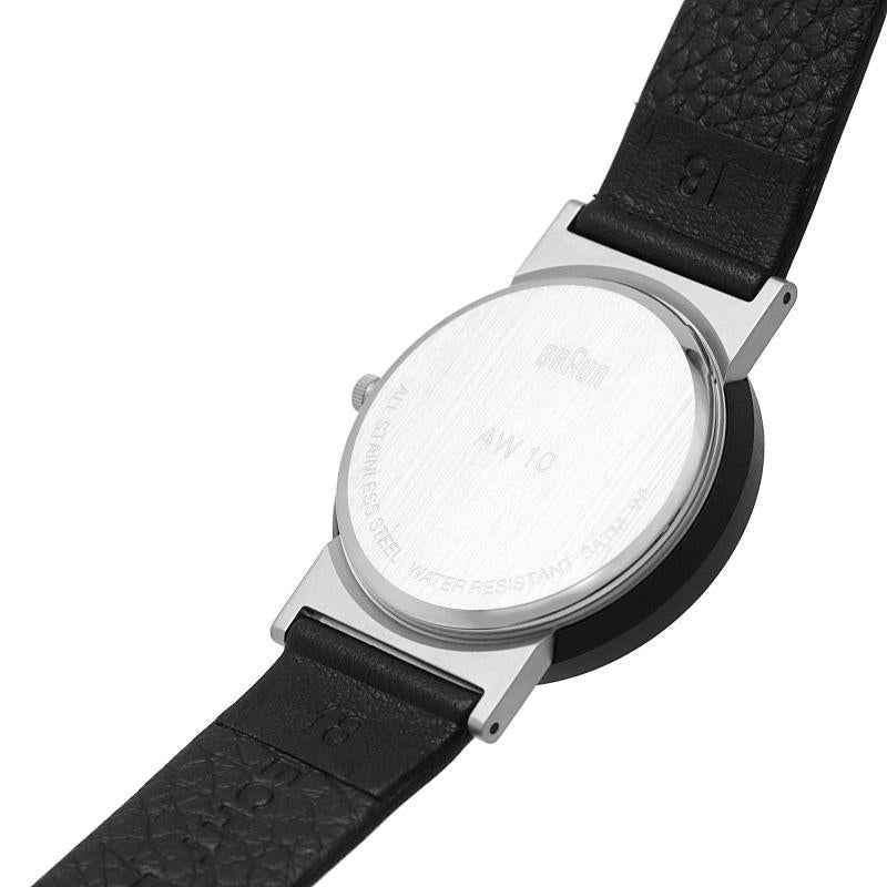 Braun Quartz Black Dial Black Leather Strap Men’s Watch AW10EVO