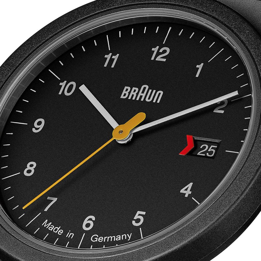 Braun Quartz Black Dial Black Leather Strap Men's Watch AW10EVOB