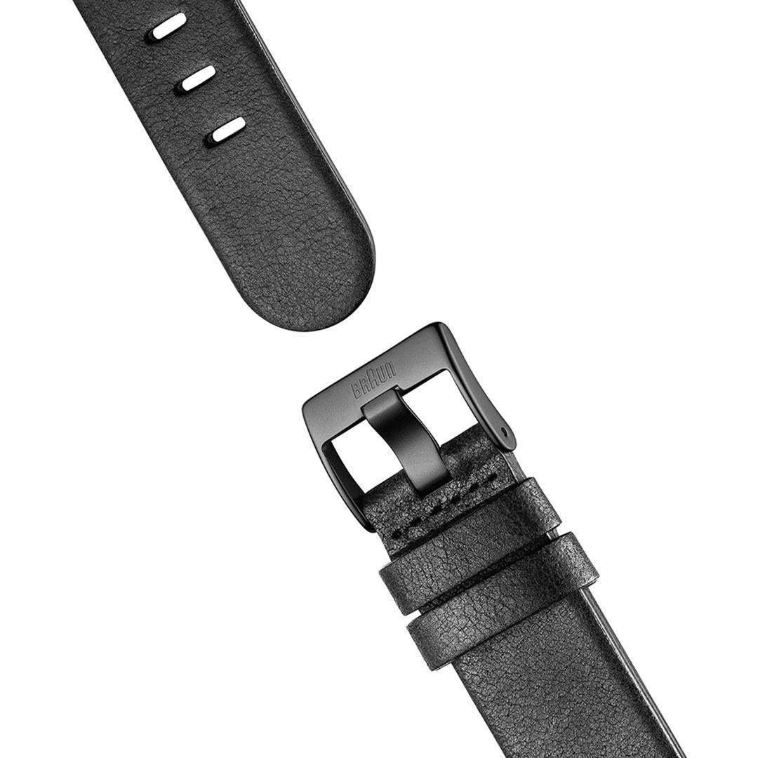 Braun Quartz Black Dial Black Leather Strap Men's Watch AW10EVOB