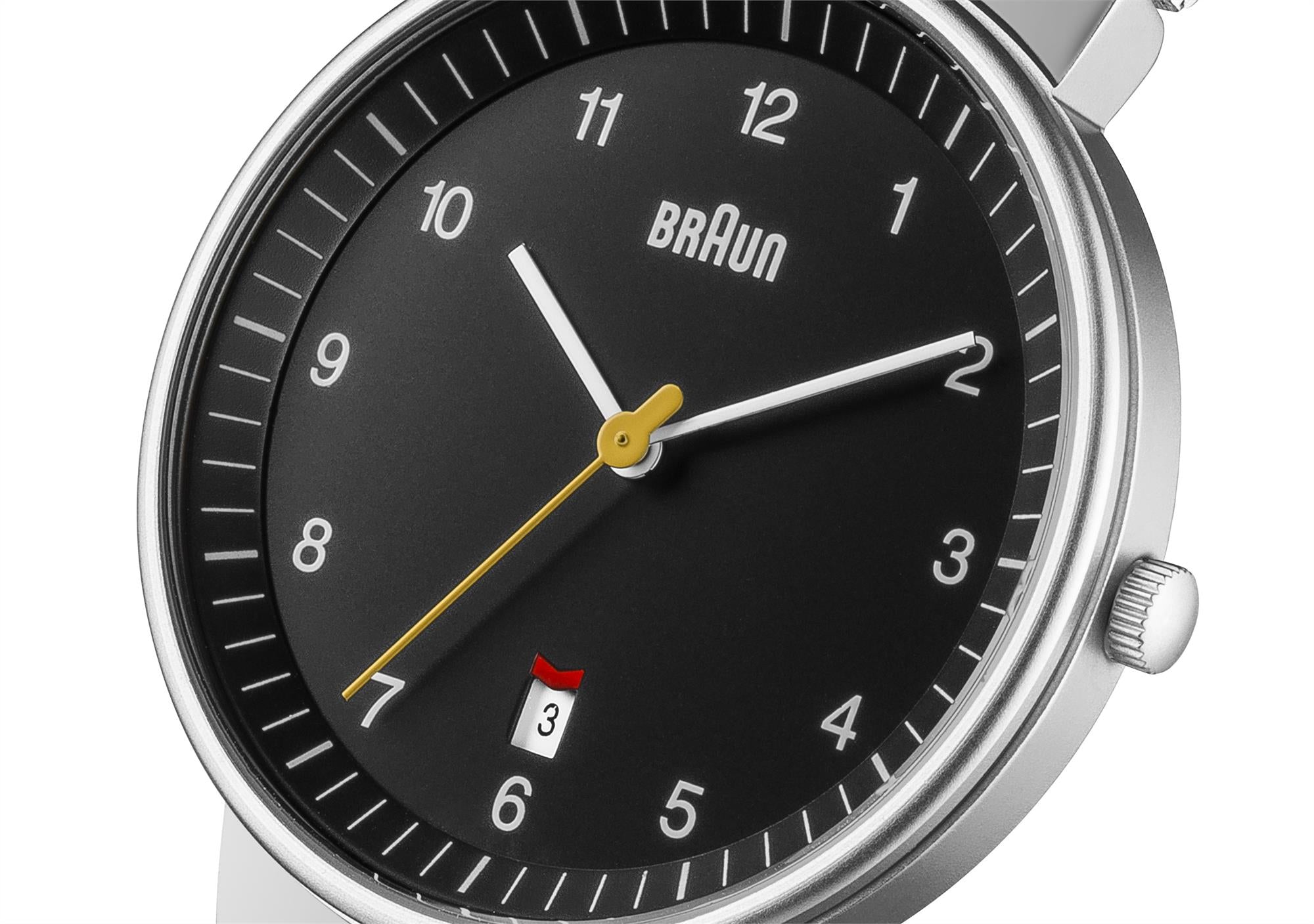 Braun Classic Quartz Black Dial Steel Strap Men's Watch BN0032BKSLMHG