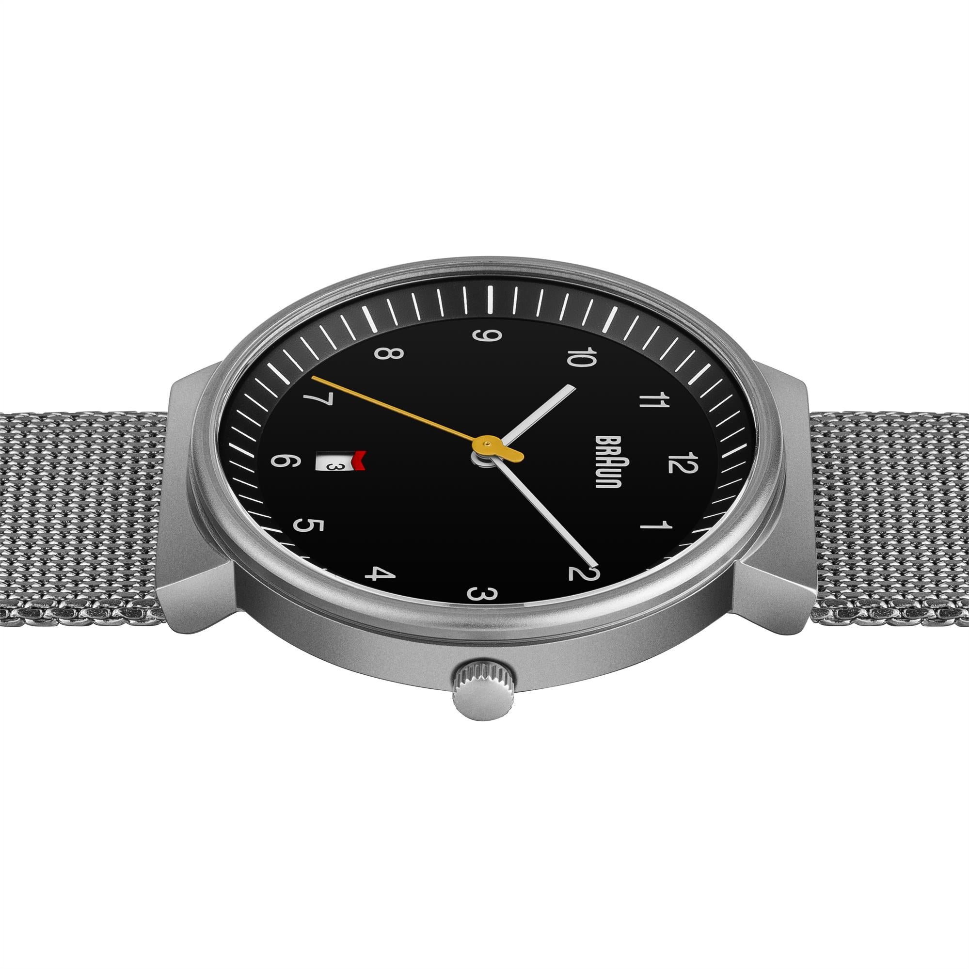Braun Classic Quartz Black Dial Steel Strap Men's Watch BN0032BKSLMHG