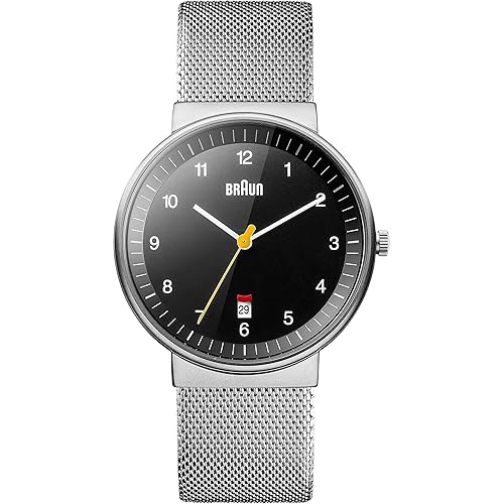 Braun Classic Quartz Black Dial Steel Strap Men's Watch BN0032BKSLMHG