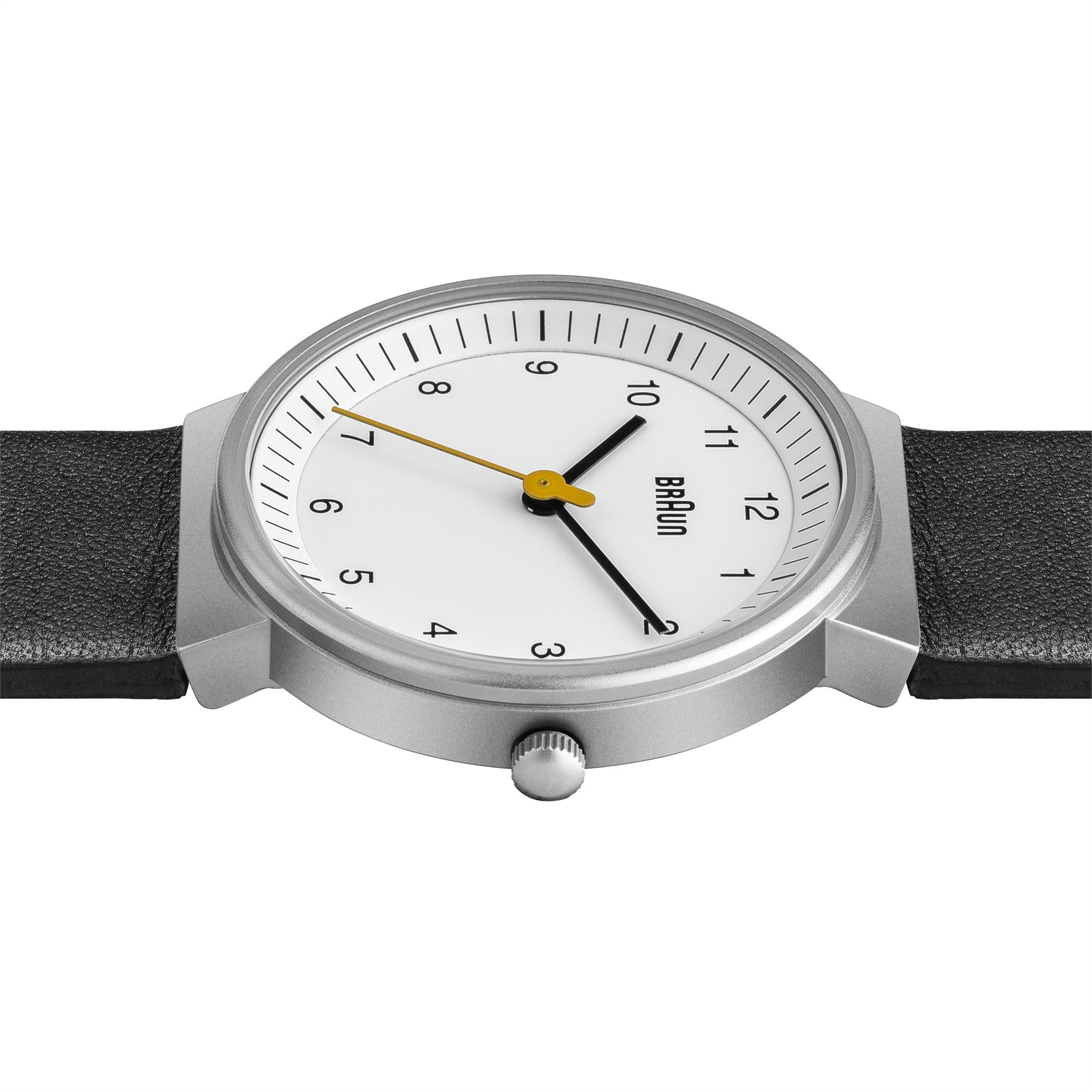 Braun Classic Quartz White Dial Black Leather Strap Ladies Watch BN0031WHBKL