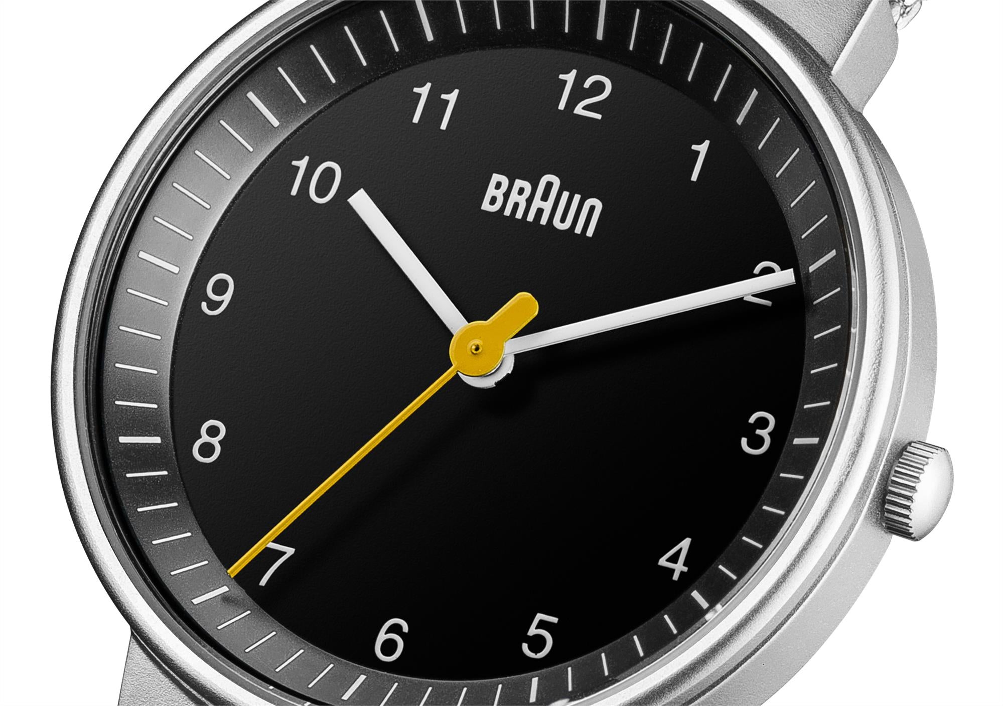 Braun Classic Quartz Black Dial Steel Mesh Strap Ladies Watch BN0031BKSLMHL