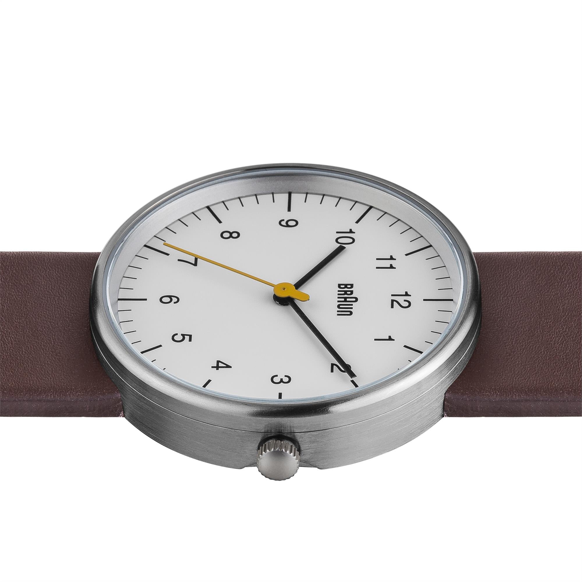 Braun Quartz Classic White Dial Brown Leather Strap Men's Watch BN0021WHBRG