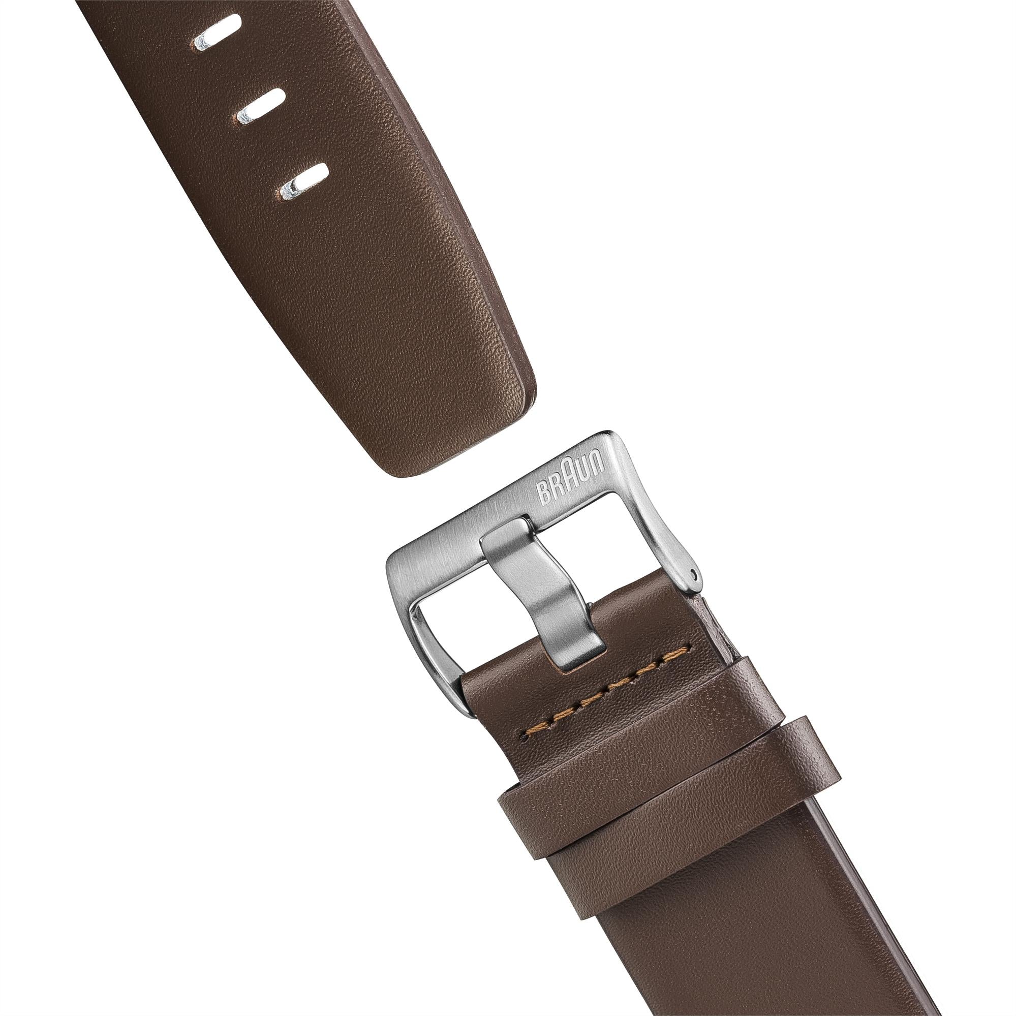 Braun Quartz Classic White Dial Brown Leather Strap Men's Watch BN0021WHBRG
