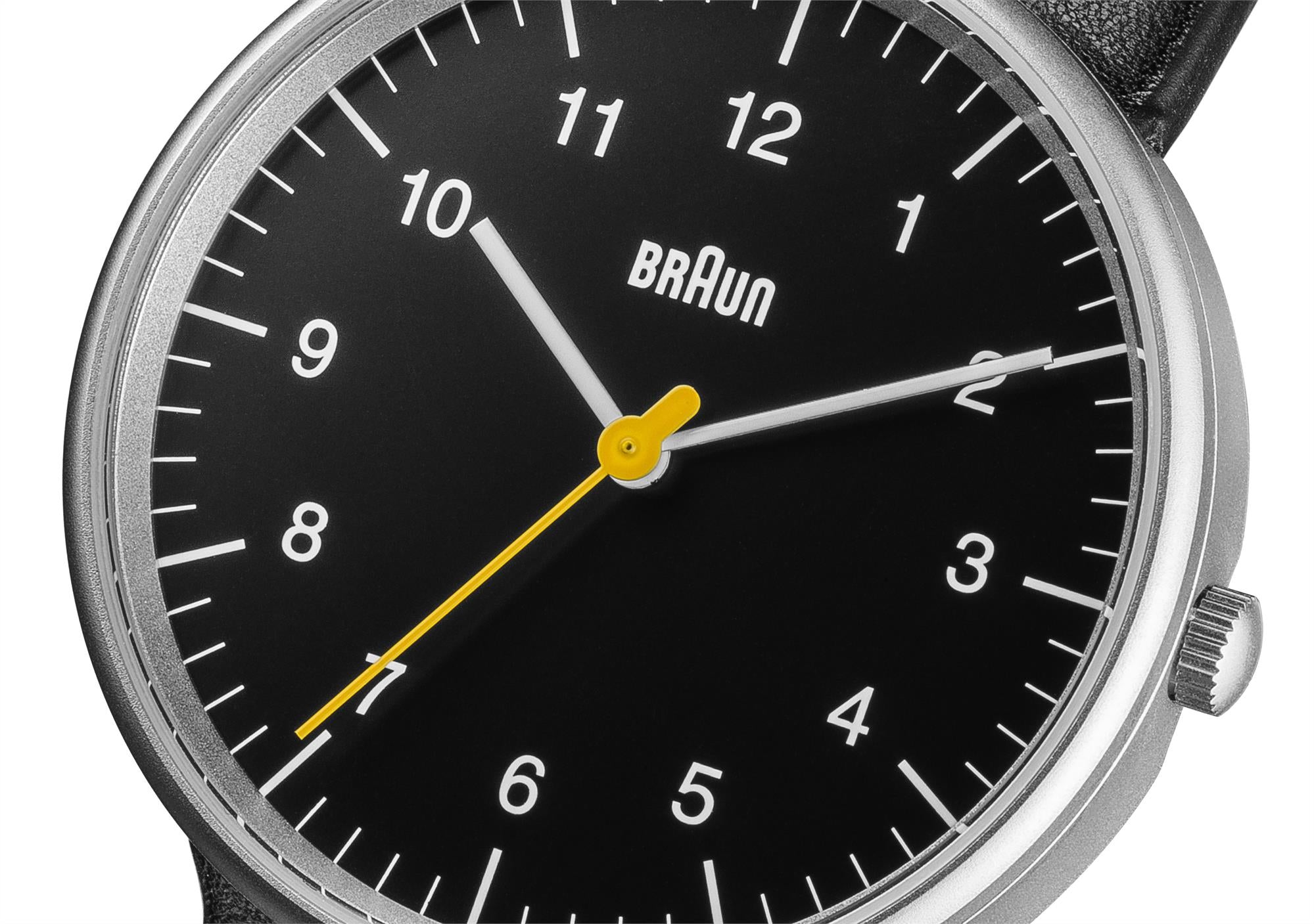 Braun Classic Quartz Black Dial Black Leather Strap Men’s Watch BN0021BKBKG