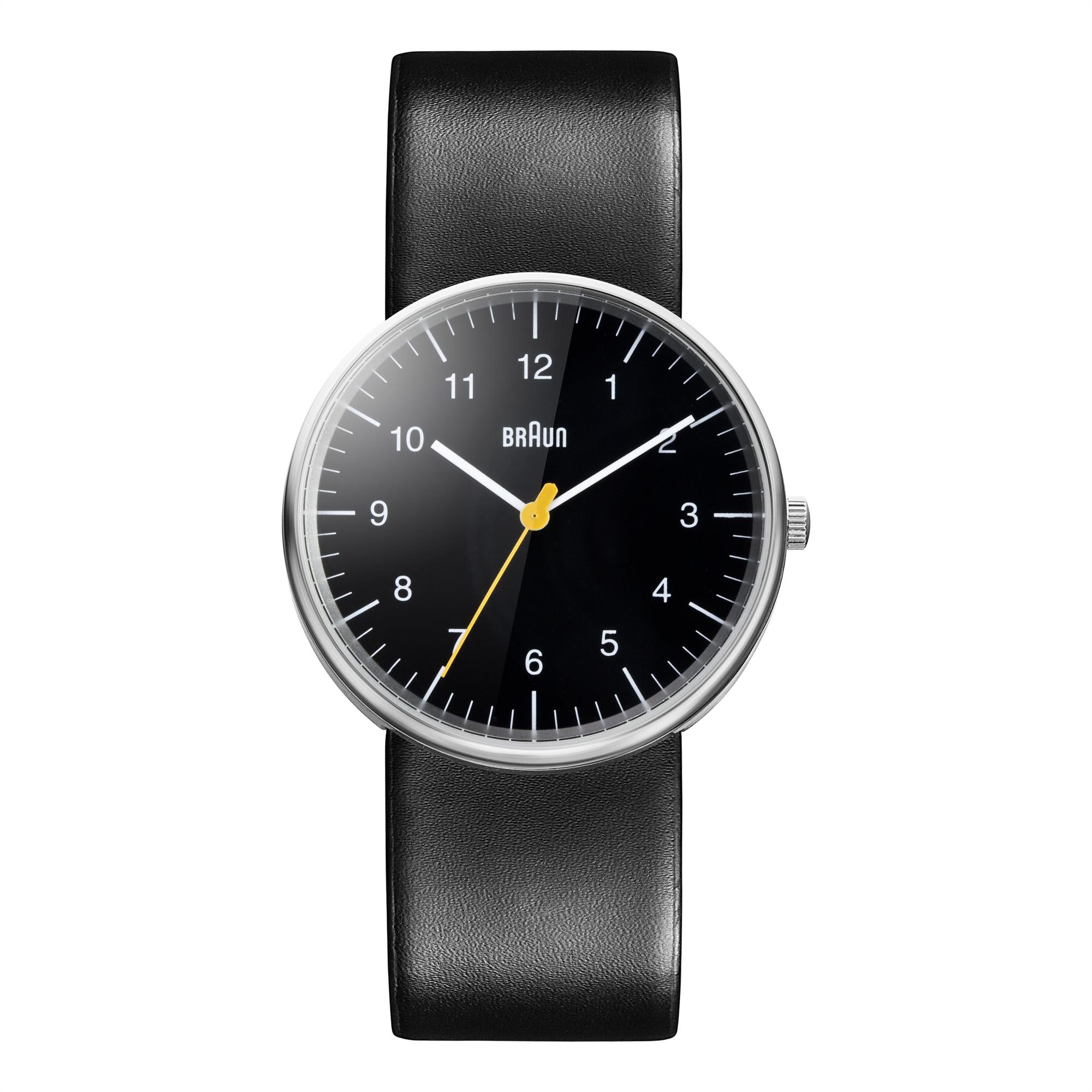 Braun Classic Quartz Black Dial Black Leather Strap Men’s Watch BN0021BKBKG