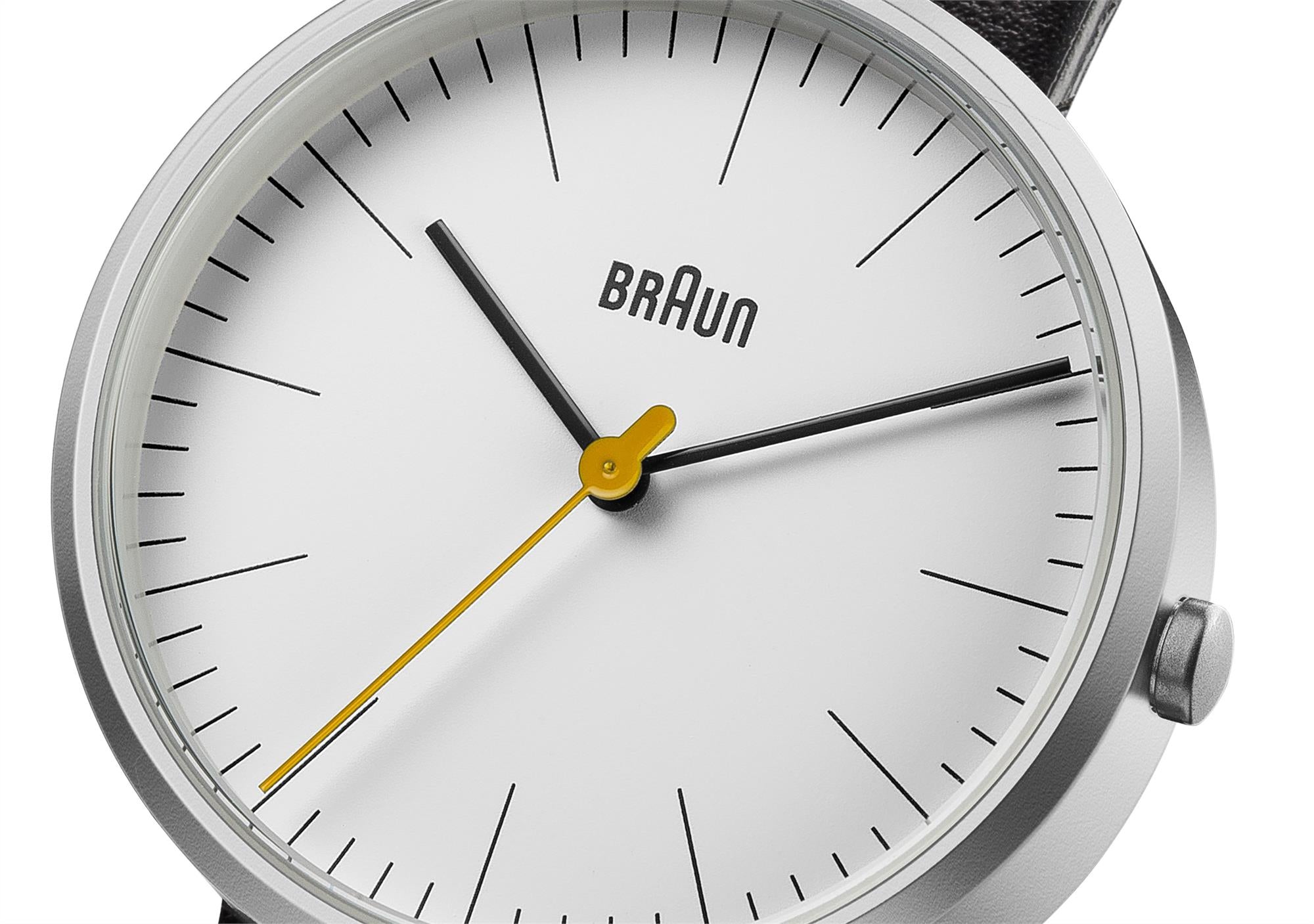 Braun Classic Quartz White Dial Black Leather Strap Ladies Watch BN0173WHBKL
