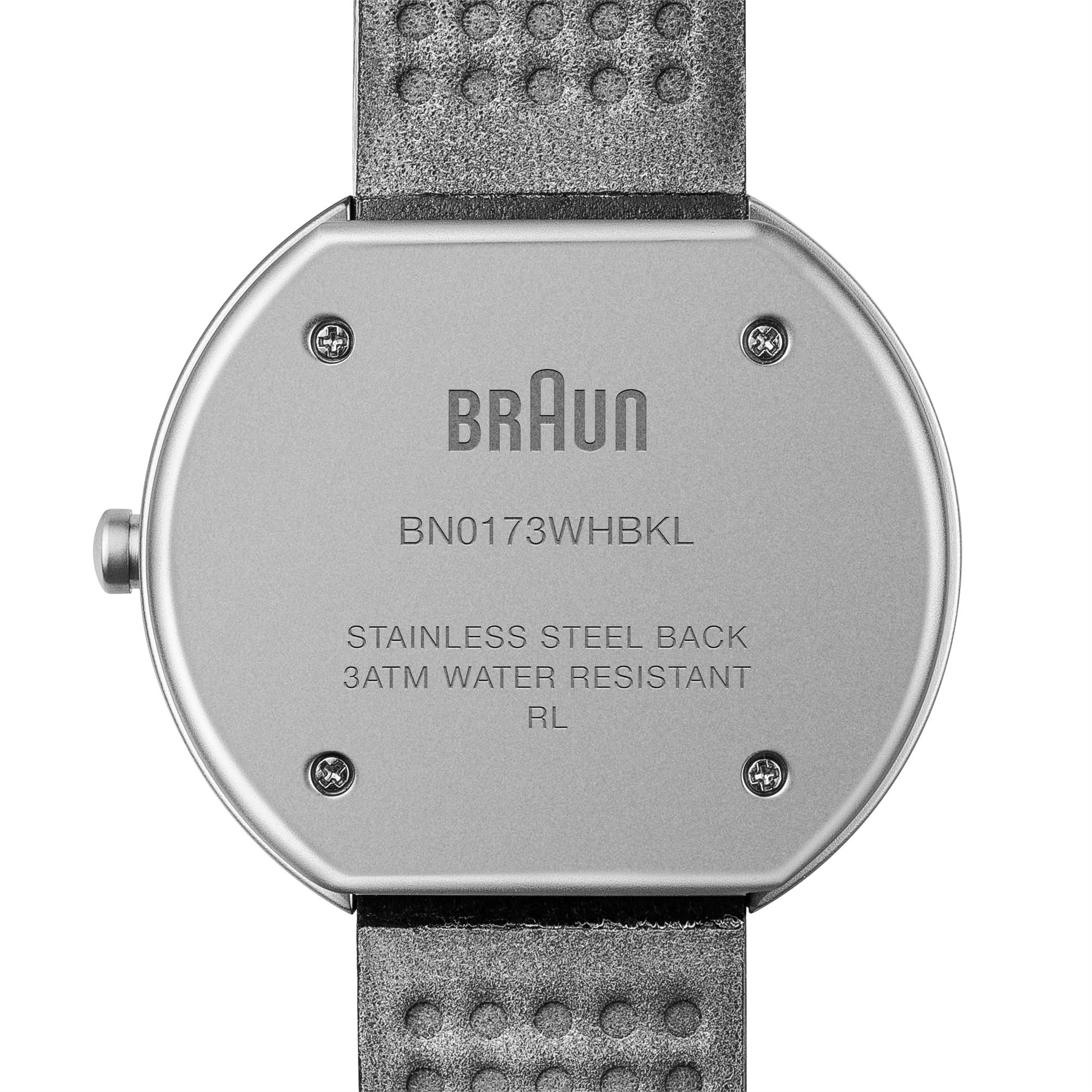 Braun Classic Quartz White Dial Black Leather Strap Ladies Watch BN0173WHBKL