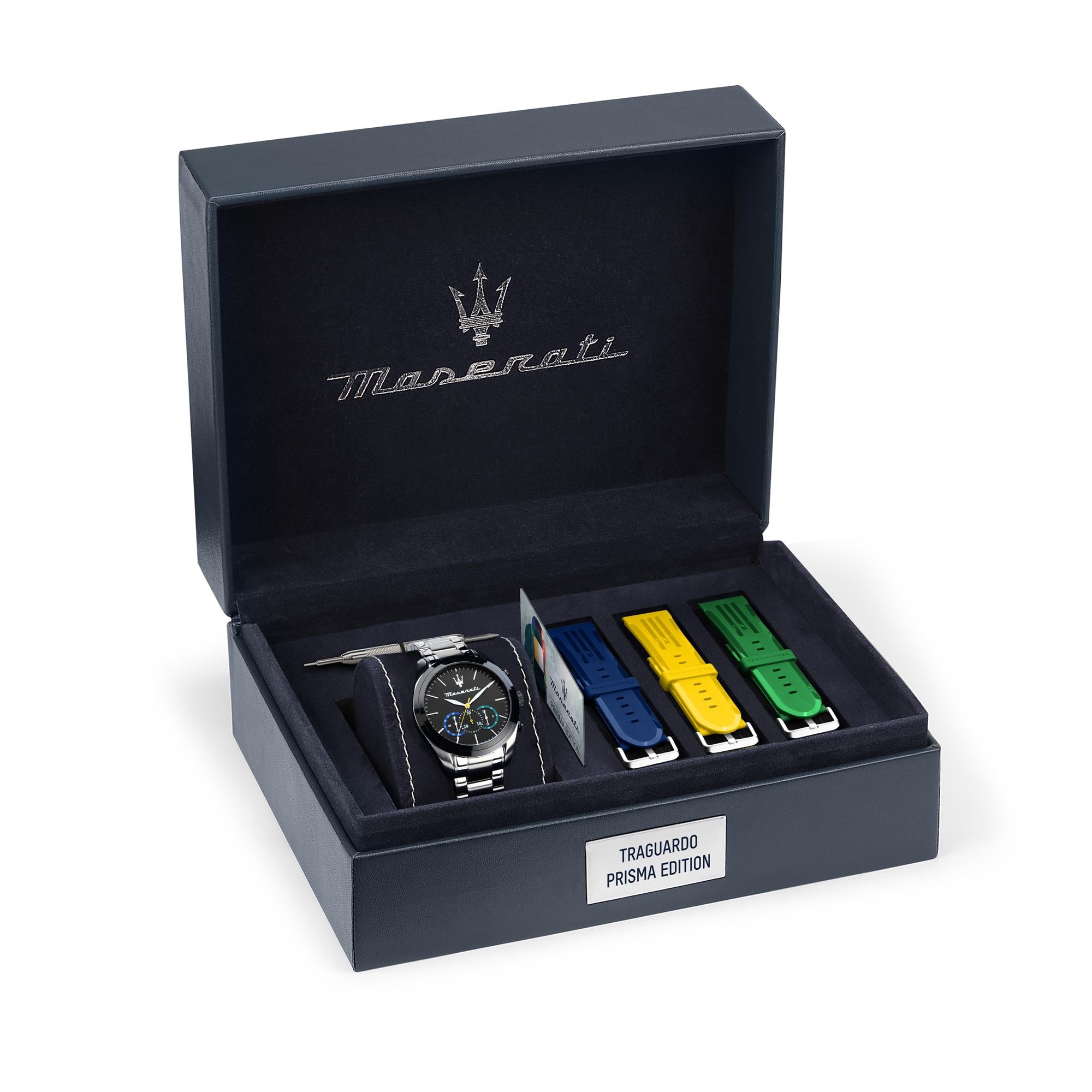 Maserati Traguardo Quartz Chronograph Black Dial With Interchangeable Straps Men’s Watch R8873612061