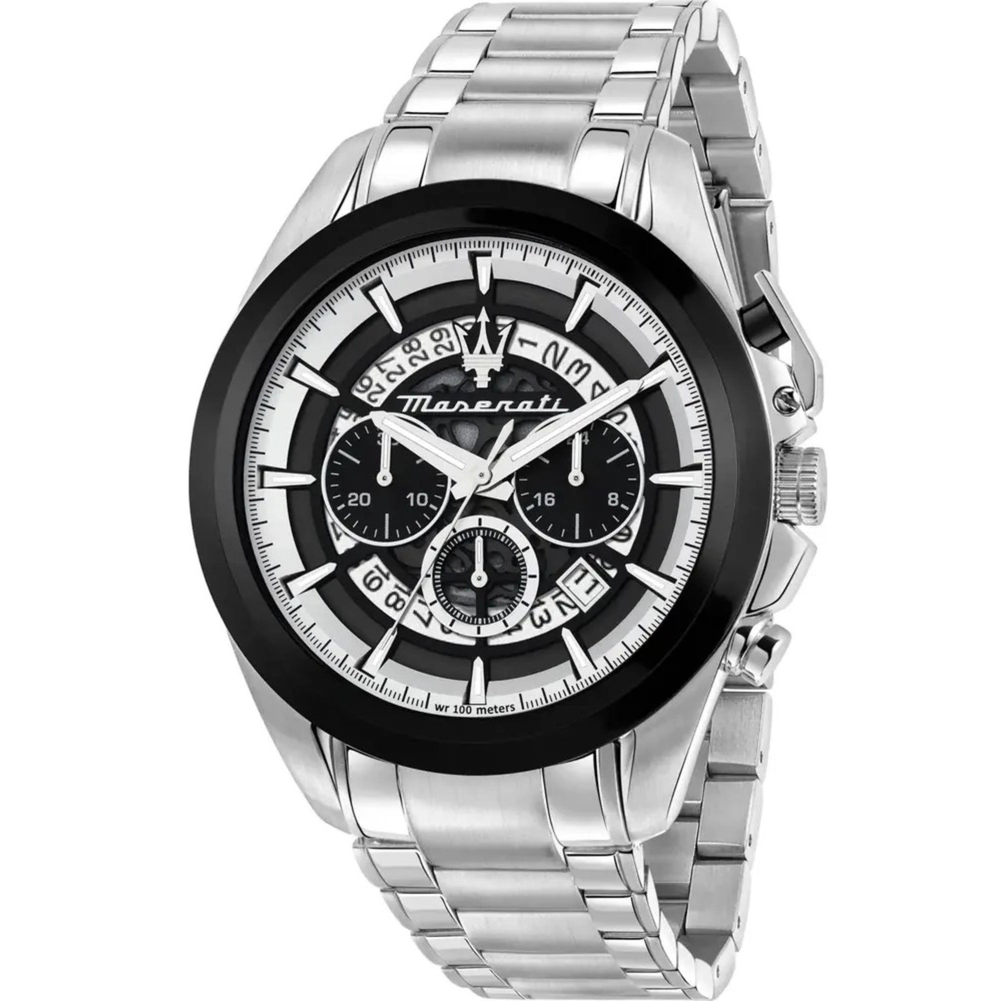 Maserati Traguardo Quartz Chronograph Silver Dial Steel Bracelet Men’s Watch R8873612059