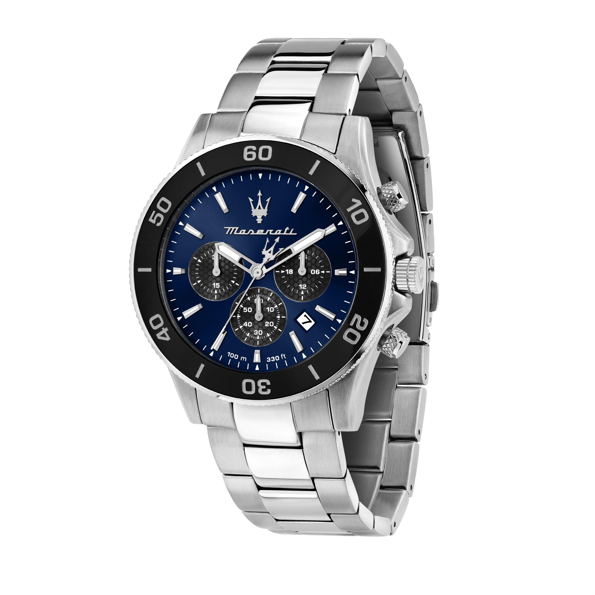 Maserati Competizione Quartz Chronograph Blue Dial Steel Bracelet Men’s Watch R8873600009
