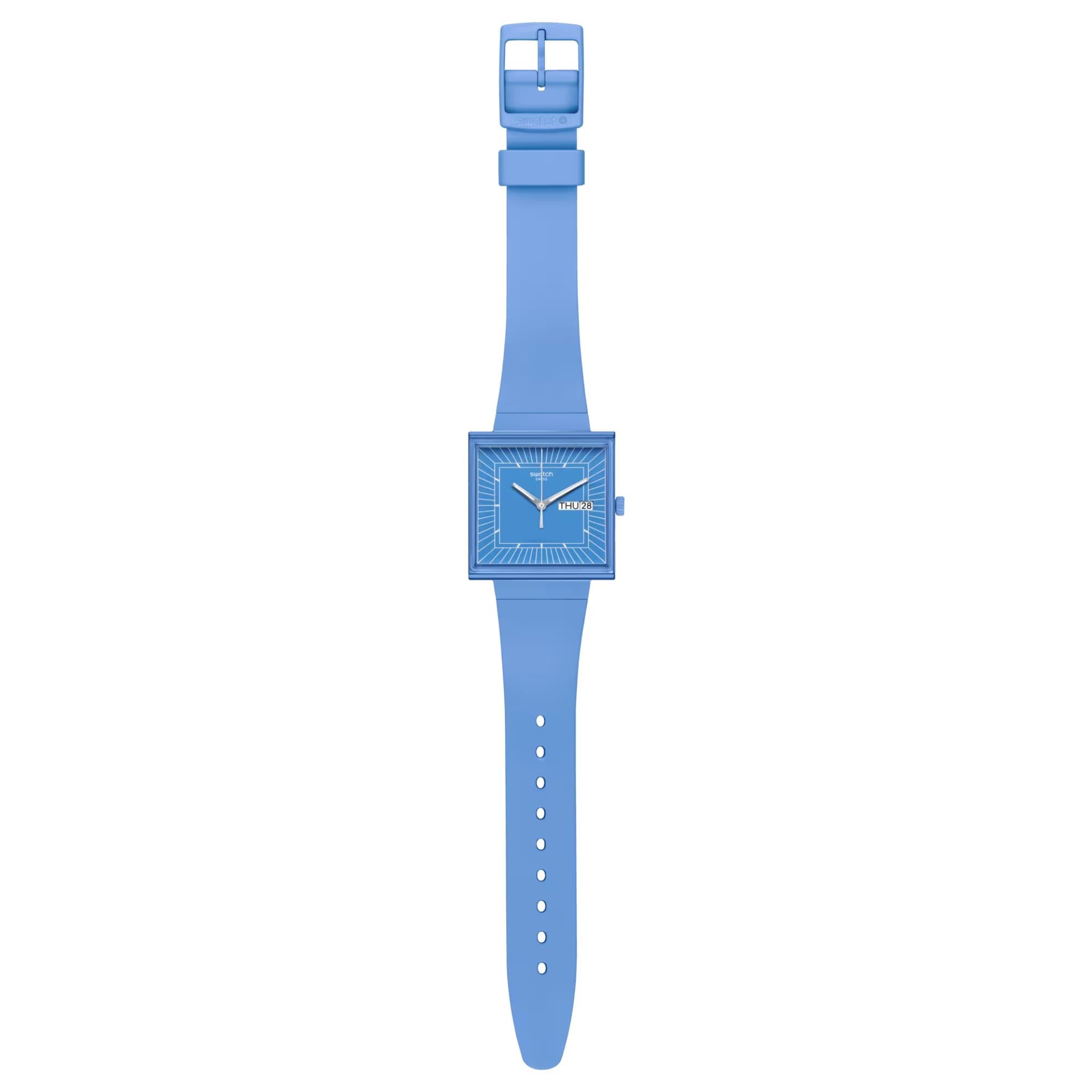 Swatch WHAT IF…SKY? Quartz Blue Dial Blue Biosourced Strap Unisex Watch SO34S700
