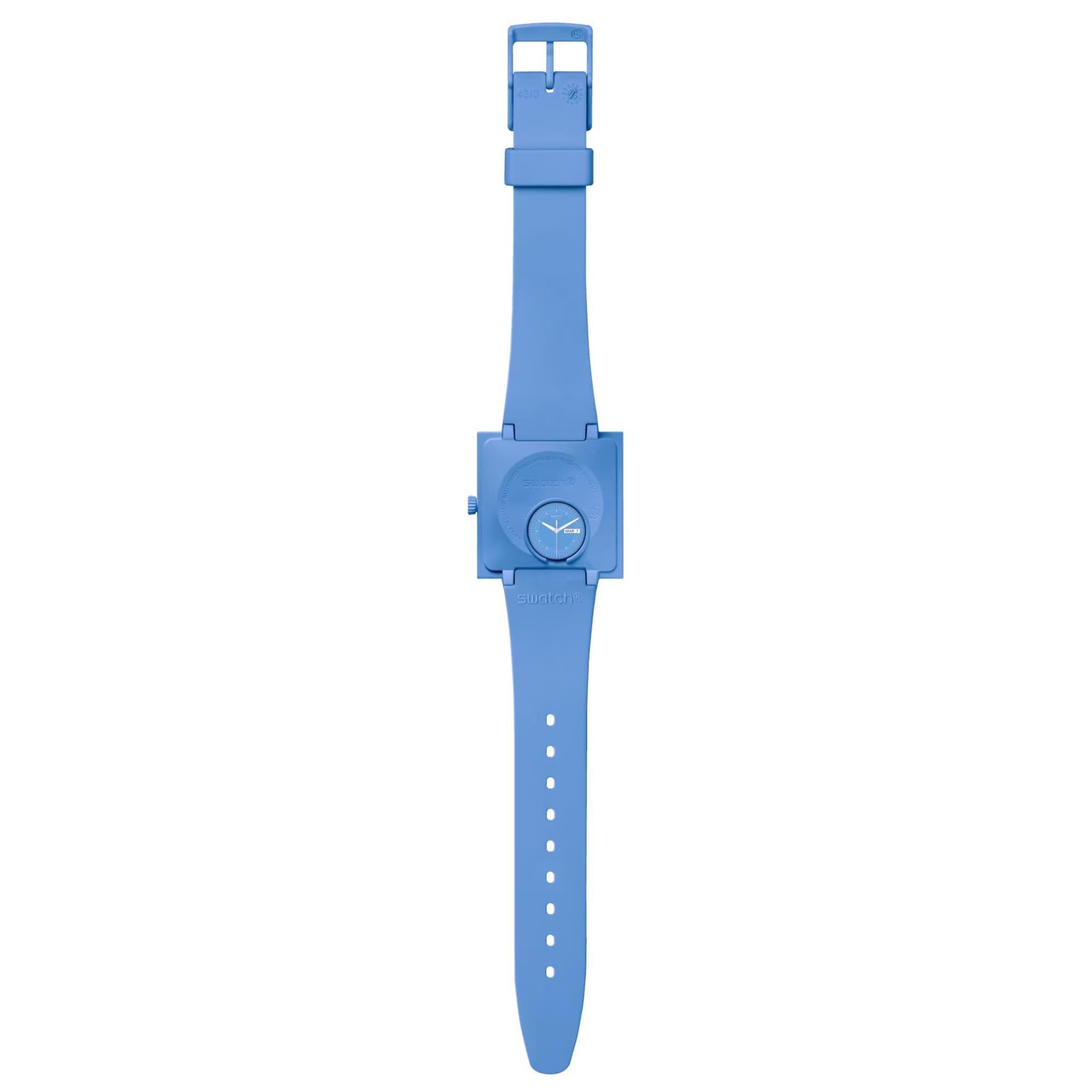 Swatch WHAT IF…SKY? Quartz Blue Dial Blue Biosourced Strap Unisex Watch SO34S700