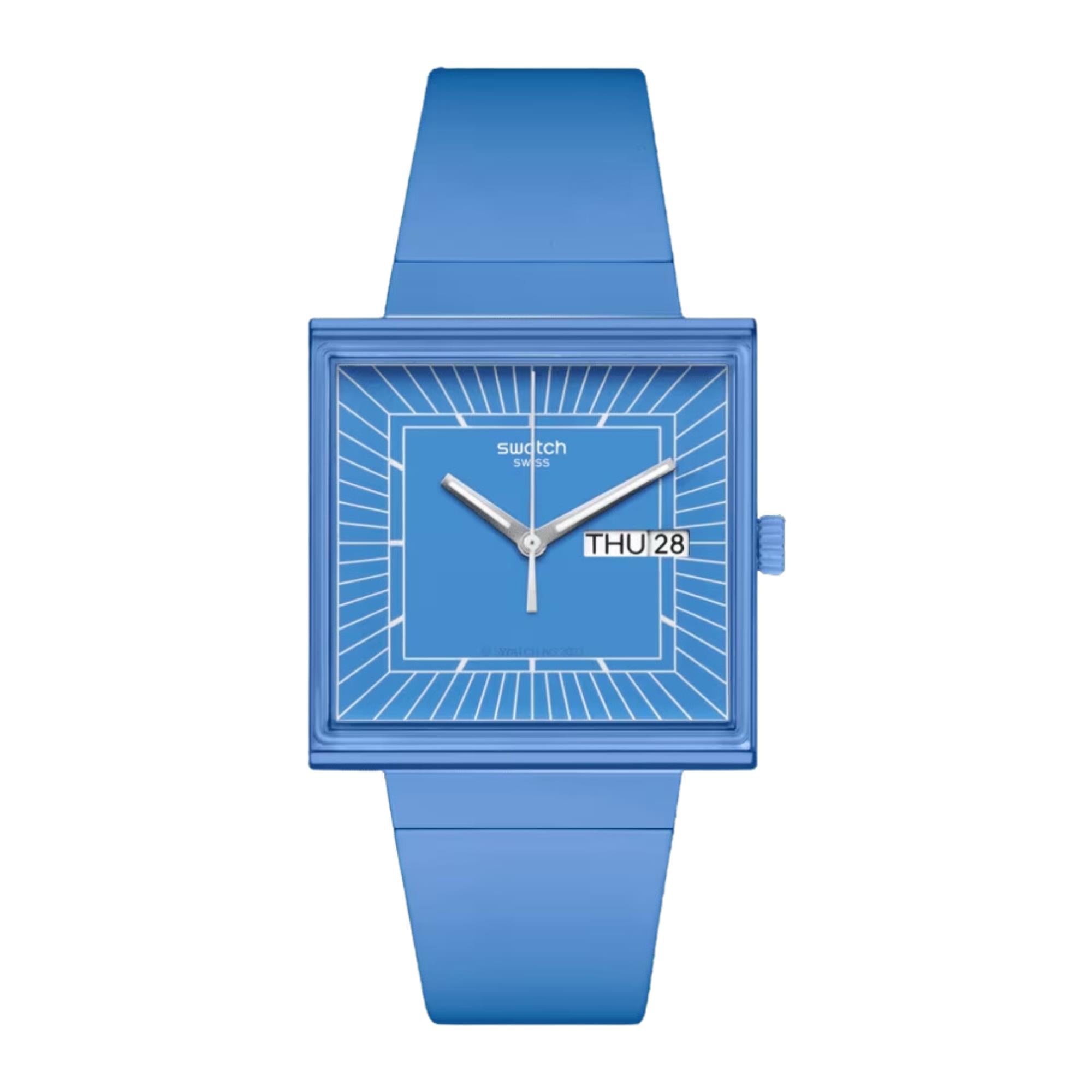 Swatch WHAT IF…SKY? Quartz Blue Dial Blue Biosourced Strap Unisex Watch SO34S700