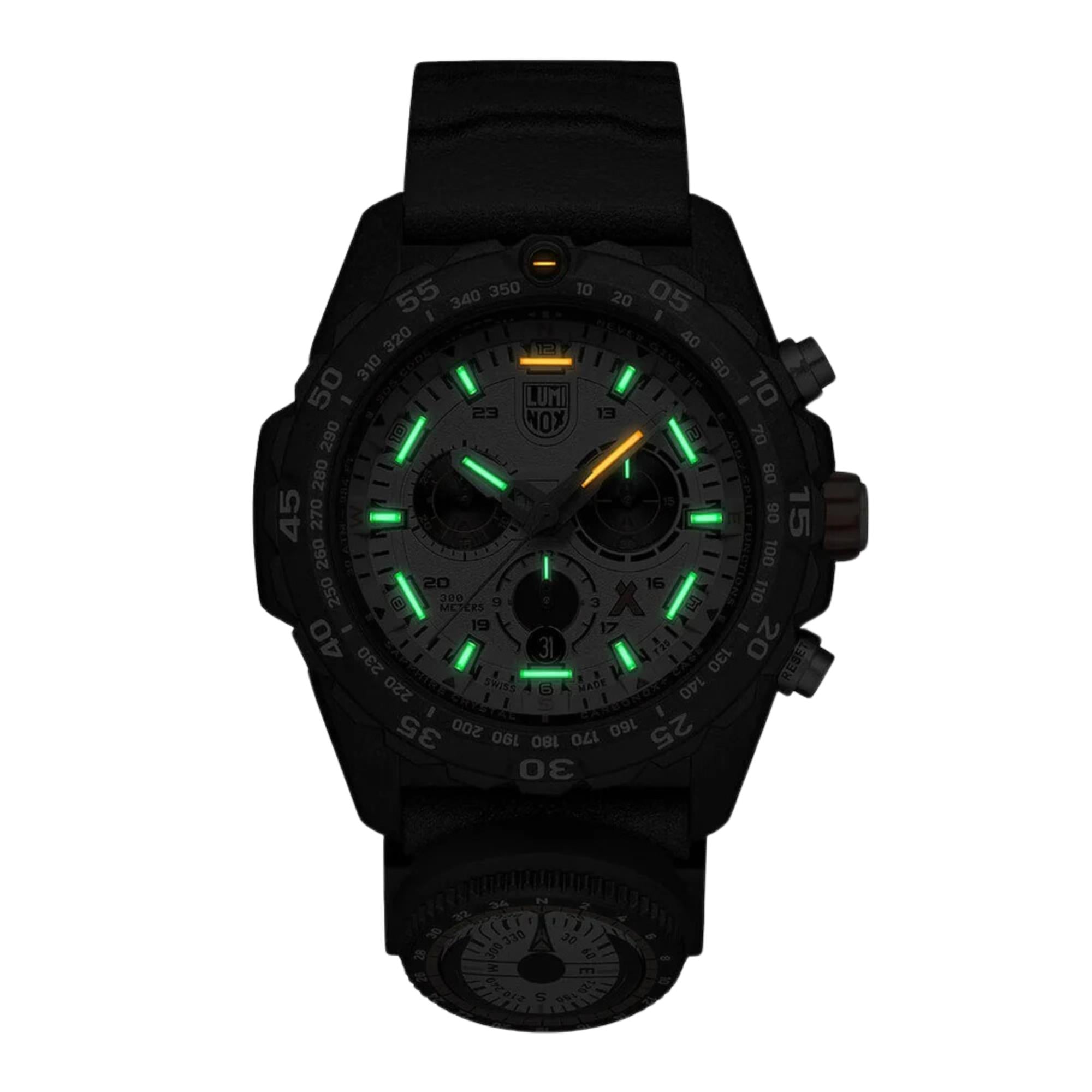 Luminox Bear Grylls Survival Master 3740 Series Quartz Grey Dial Black Rubber Strap Men's Watch XB.3748
