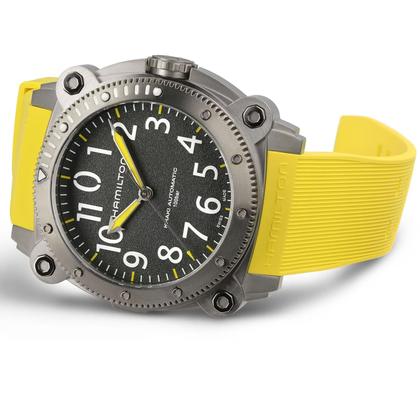 Hamilton Khaki Navy BeLOWZERO Automatic Grey Dial Rubber Strap Men's Watch H78535380