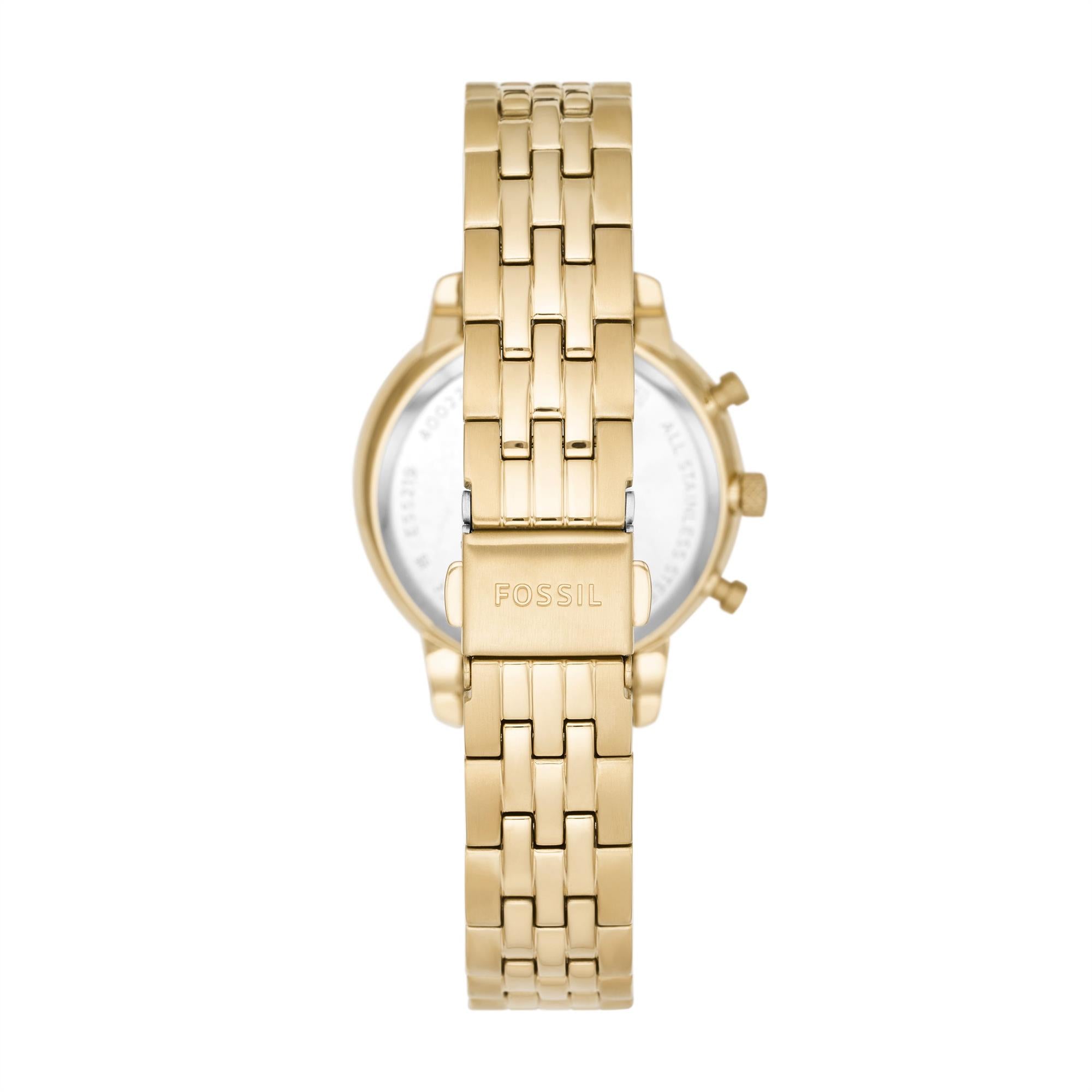 Fossil Neutra Chronograph Gold-Tone Stainless Steel Bracelet Gold Dial Women's Watch ES5219