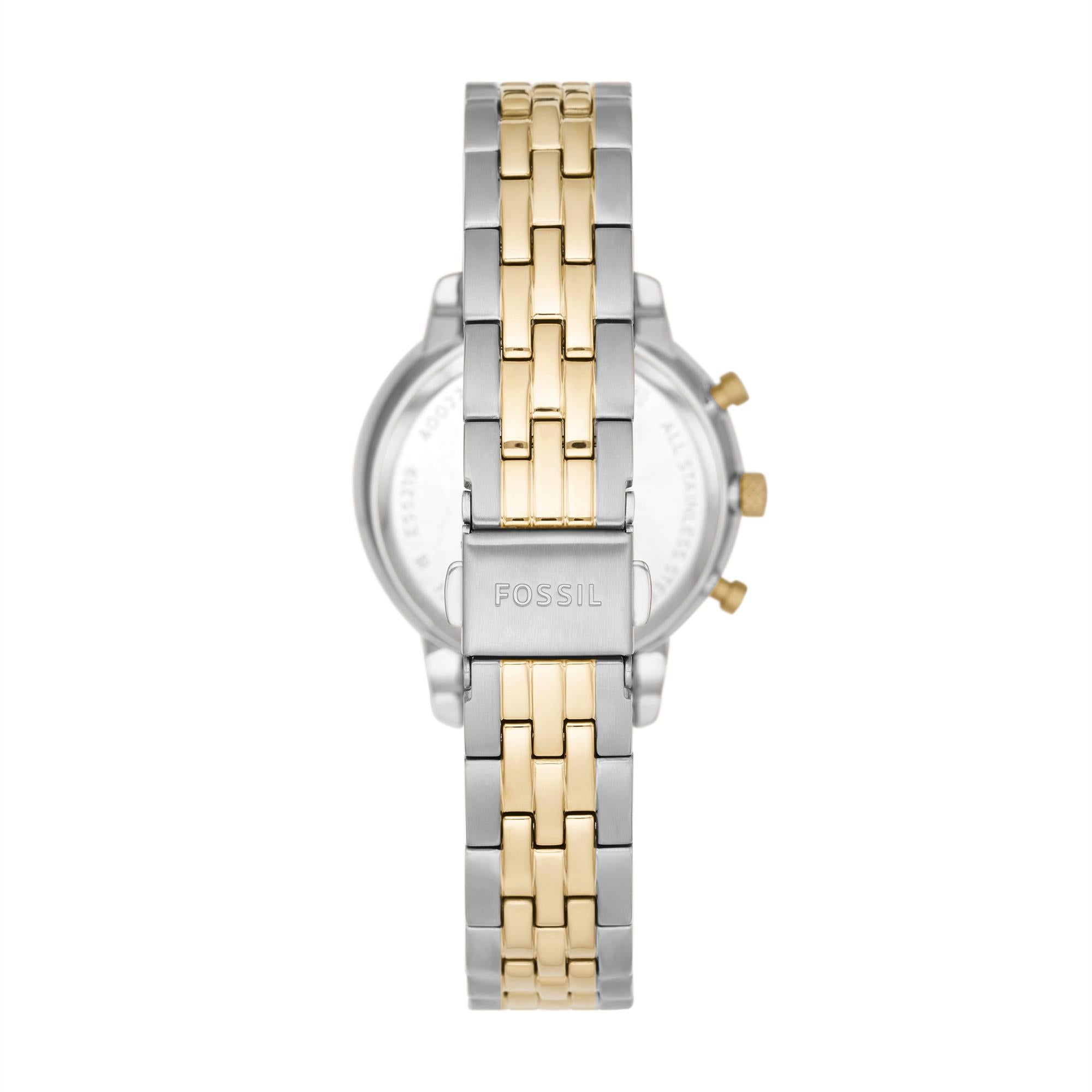 Fossil Neutra Chronograph Two-Tone Stainless Steel Bracelet White Mother of Pearl Dial Women's Watch ES5216