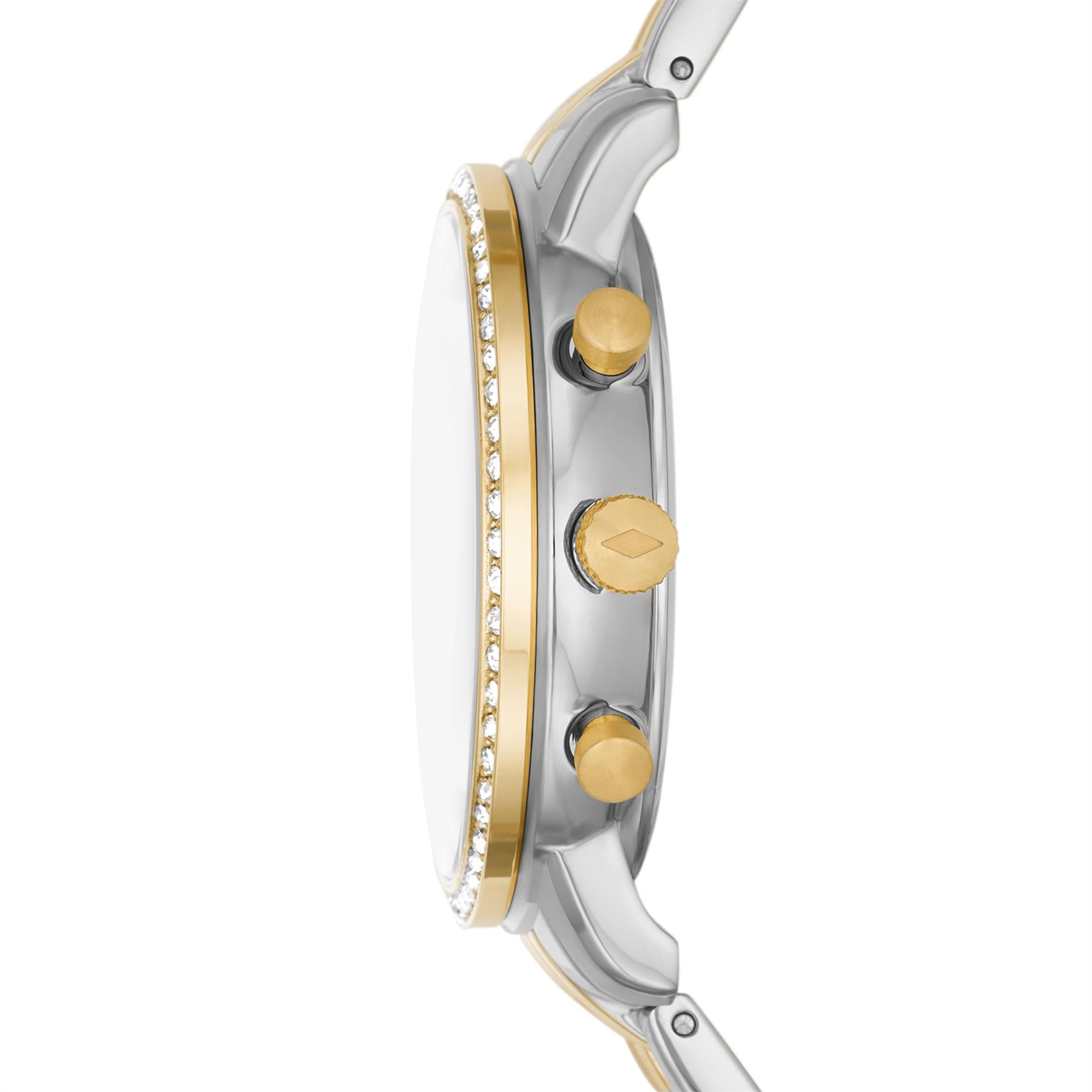 Fossil Neutra Chronograph Two-Tone Stainless Steel Bracelet White Mother of Pearl Dial Women's Watch ES5216