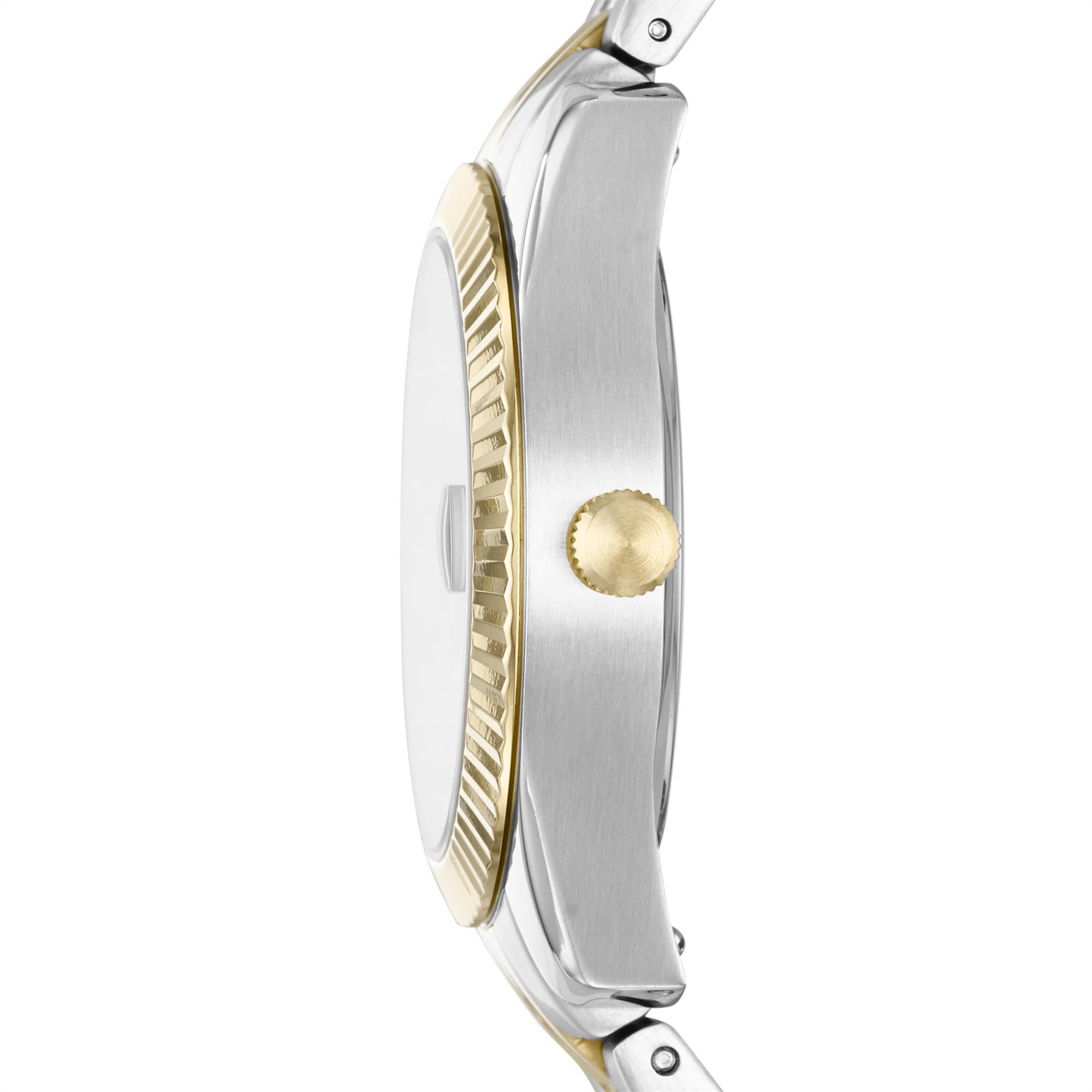 Fossil Scarlette Mini Two-Tone Stainless Steel Bracelet Gold Dial Women's Watch ES4949