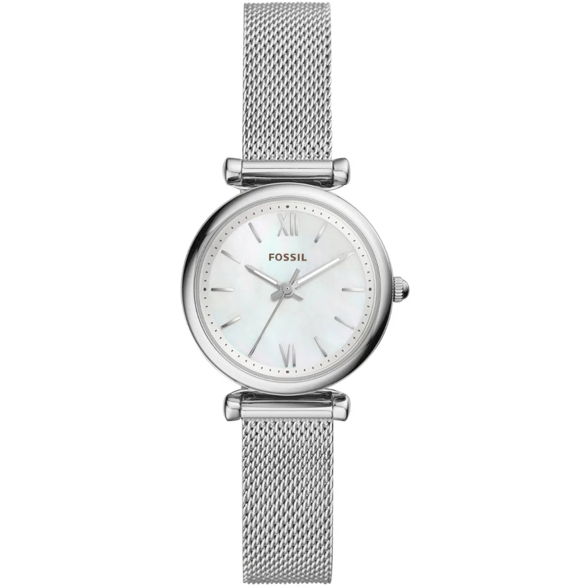 Fossil Carlie Mini Mother of Pearl Dial Mesh Strap Ladies Watch ES4432