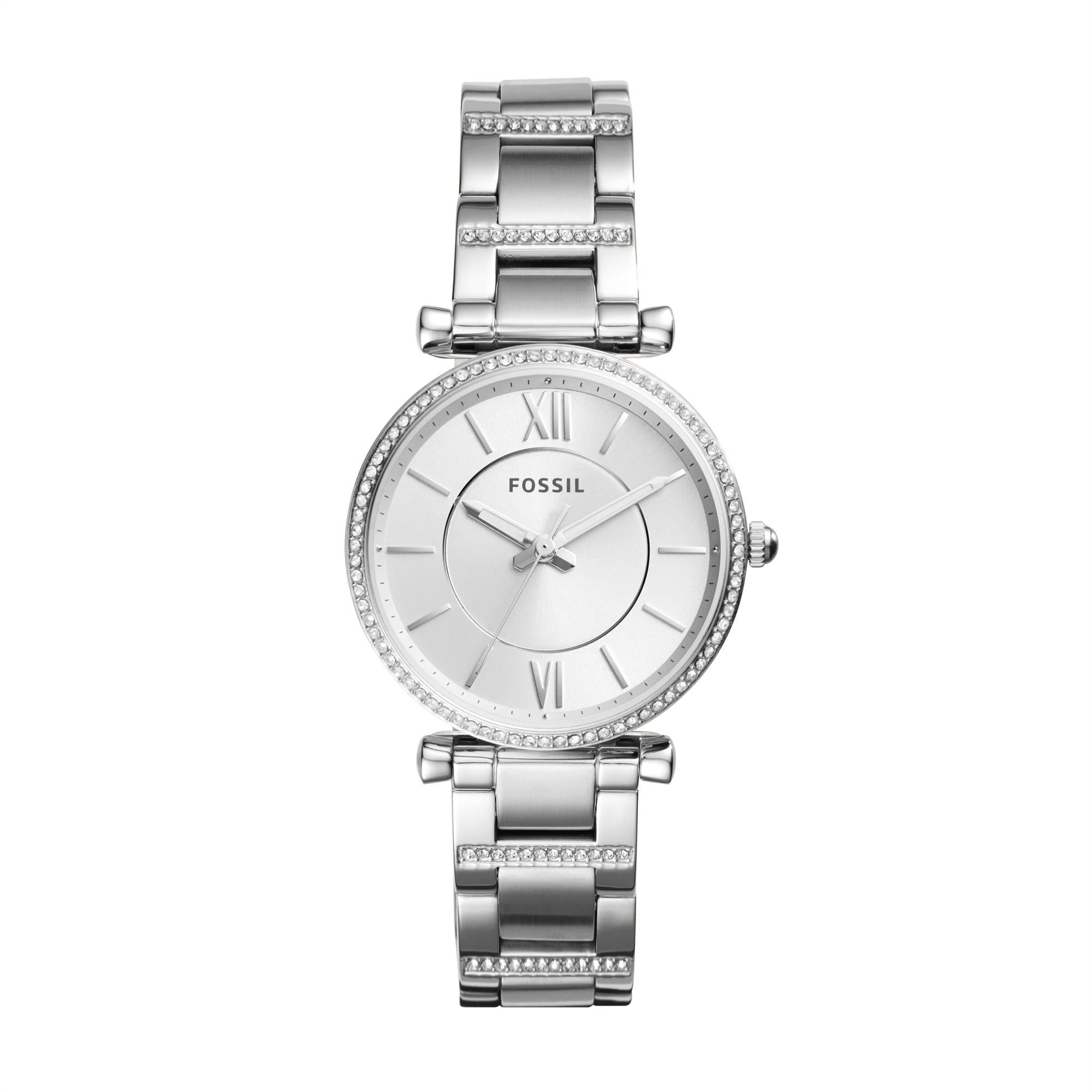 Fossil Carlie Stainless Steel Silver Dial Women's Watch ES4341
