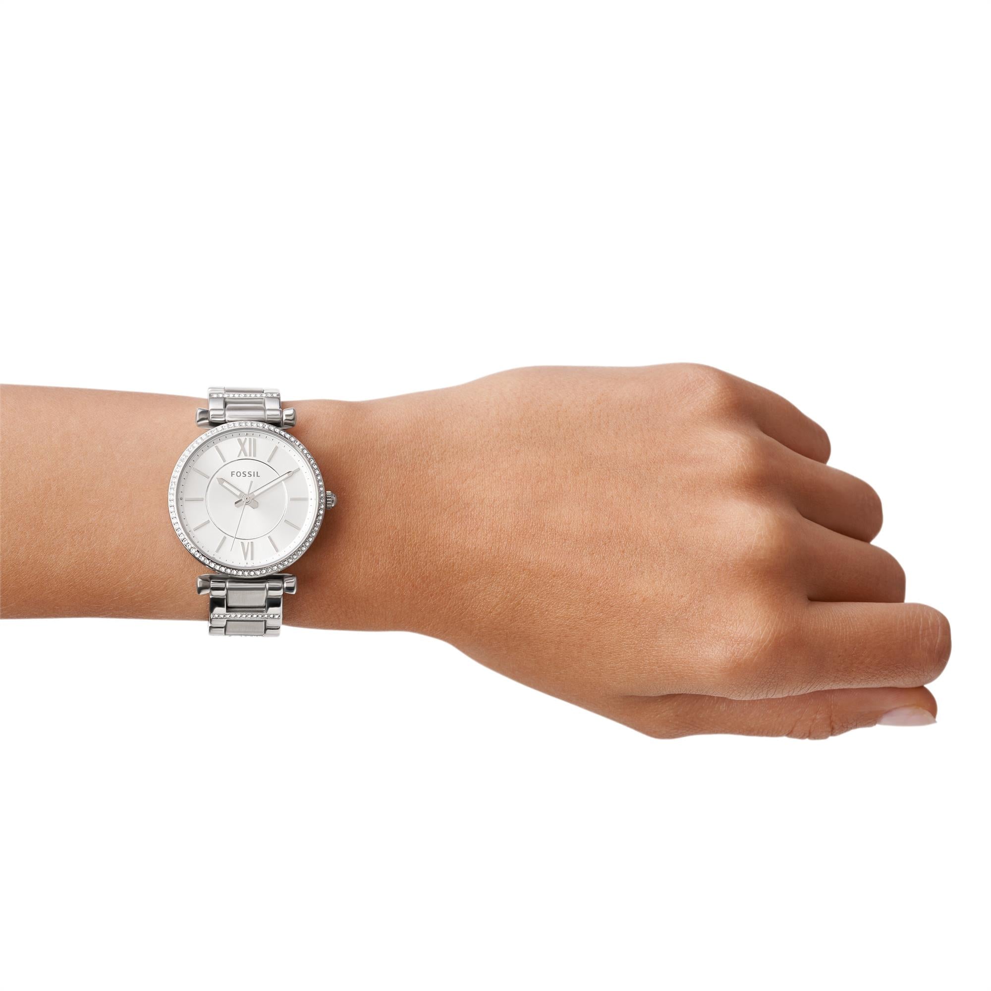 Fossil Carlie Stainless Steel Silver Dial Women's Watch ES4341