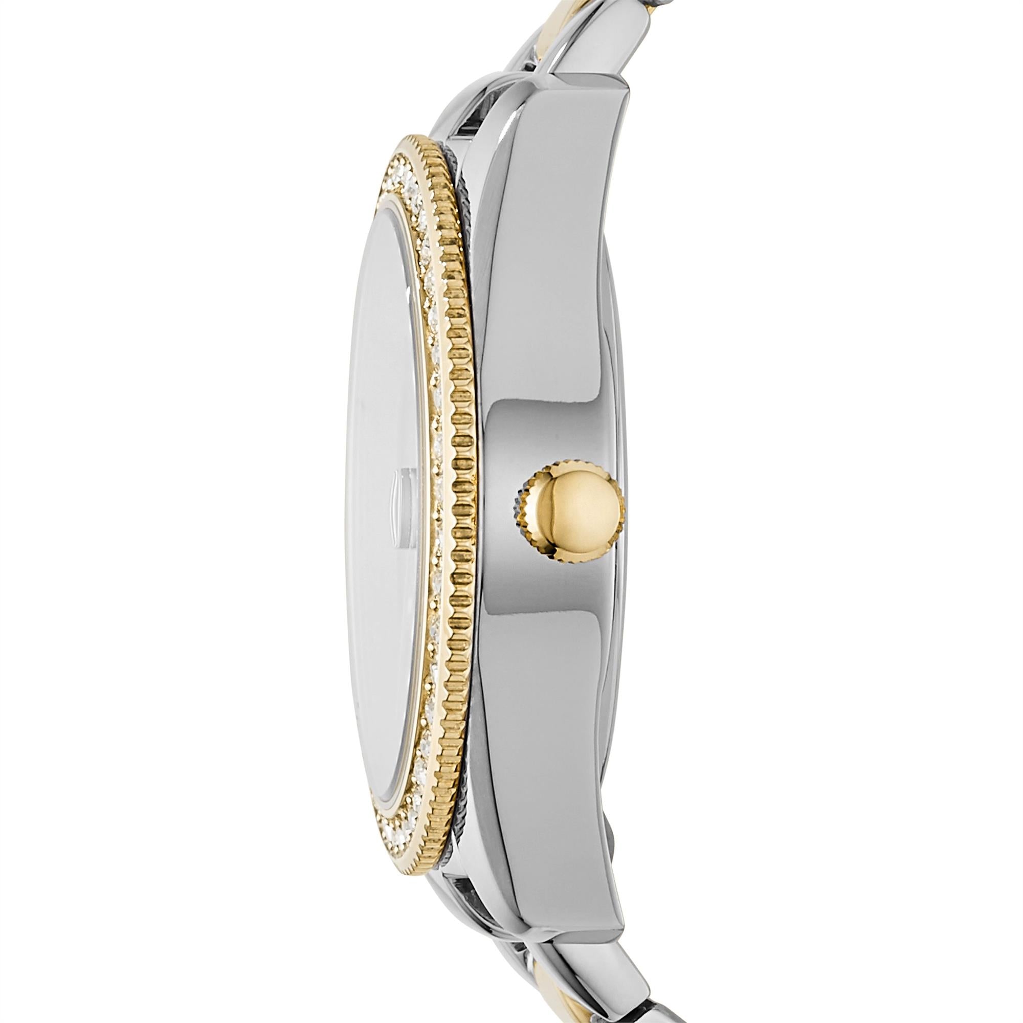 Fossil Scarlette Mini Two-Tone Stainless Steel Bracelet Gold Dial Women's Watch ES4319