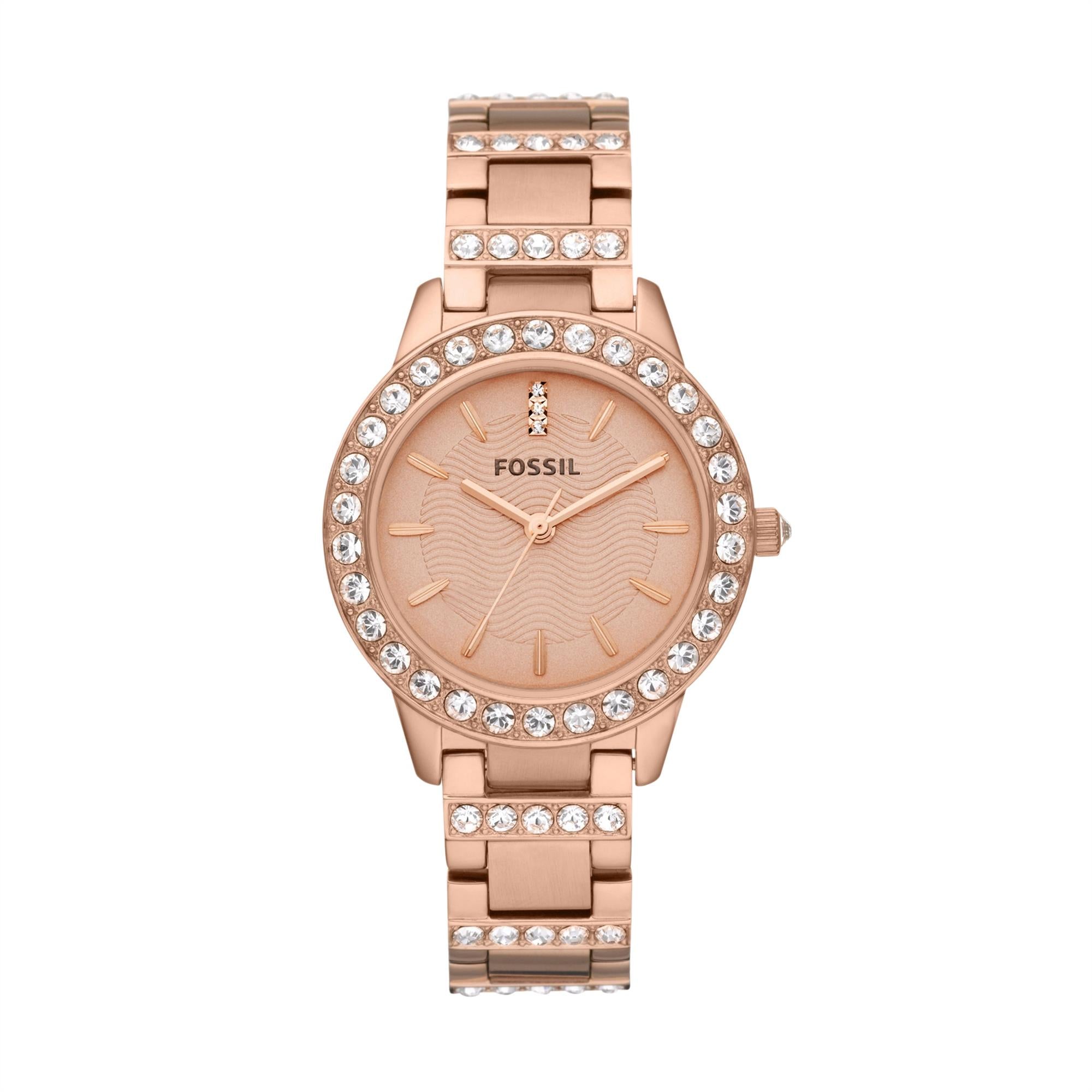 Fossil Jesse Rose Gold Stainless Steel Bracelet Rose Gold Dial Women's Watch ES3020