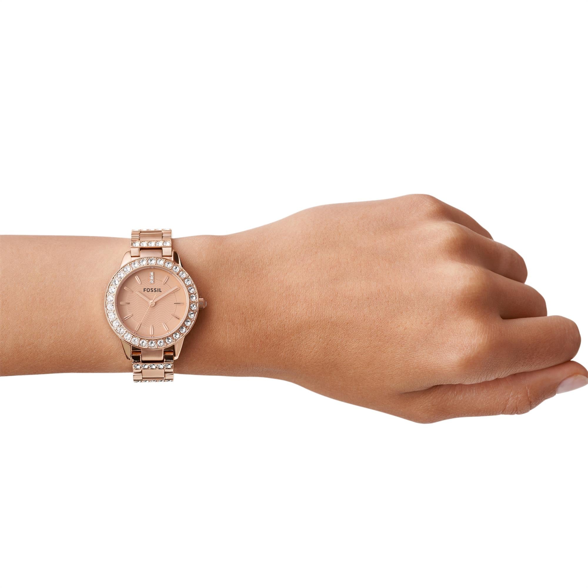 Fossil Jesse Rose Gold Stainless Steel Bracelet Rose Gold Dial Women's Watch ES3020