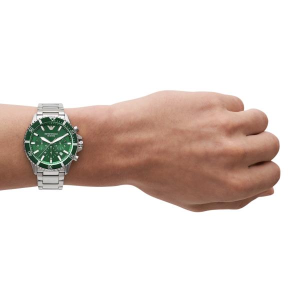 Emporio Armani Diver Chronograph Quartz Green Dial Men's Watch AR11500