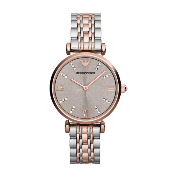 Emporio Armani Quartz Champagne Dial Stainless Steel Ladies Watch AR1840