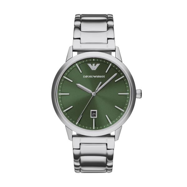 Emporio Armani Quartz Green Dial Steel Strap Men’s Watch AR11575