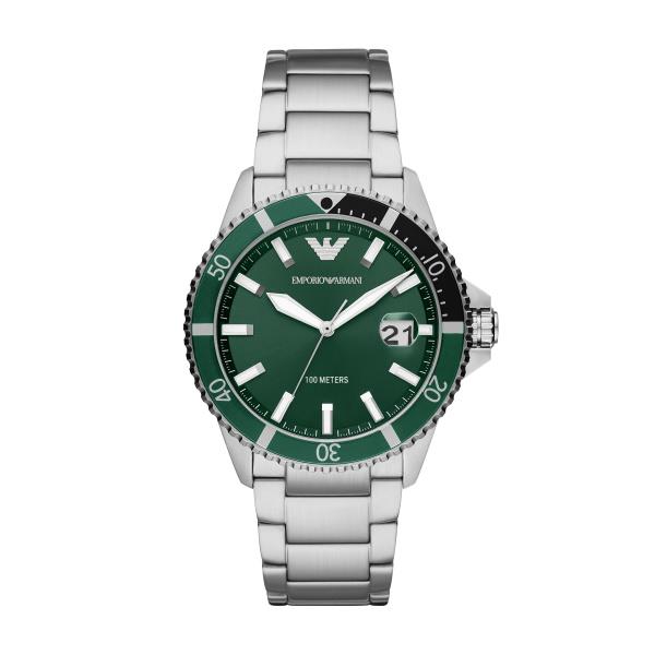 Emporio Armani Diver Quartz Green Dial Men's Watch AR11338