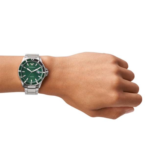 Emporio Armani Diver Quartz Green Dial Men's Watch AR11338