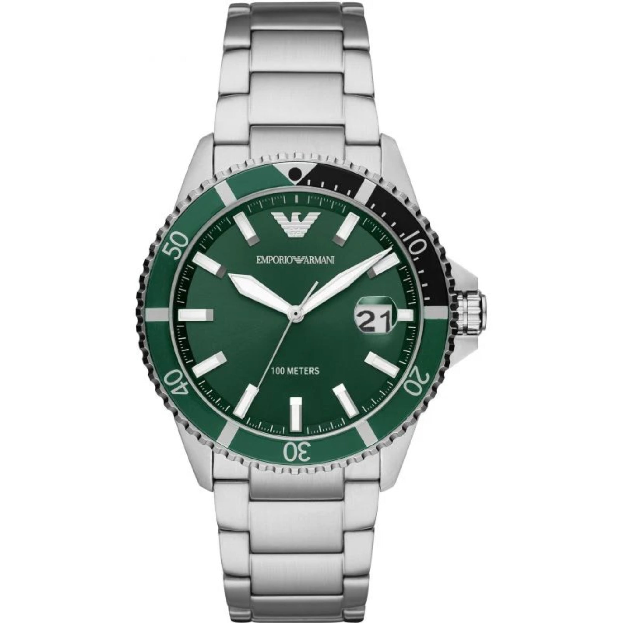 Emporio Armani Diver Quartz Green Dial Men's Watch AR11338