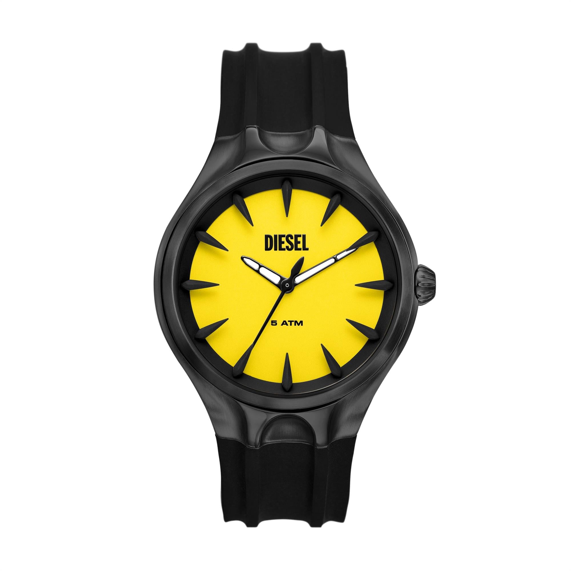 Diesel Streamline Black Silicone Strap Yellow Dial Men's Watch DZ2201
